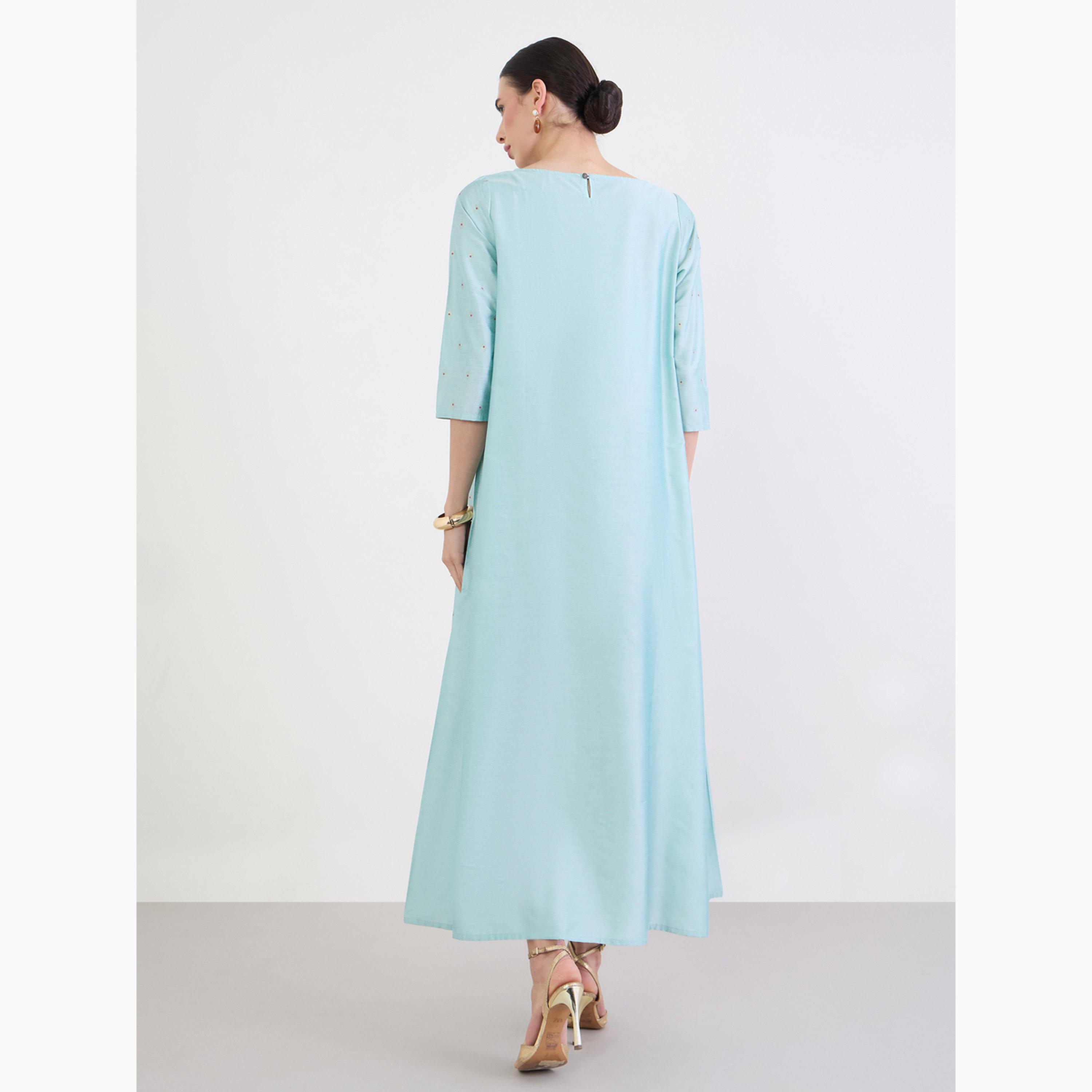 جلابية طويلة بطبعة نقاط وياقة دائرية-women-arabicclothing-jalabiyas-image-5