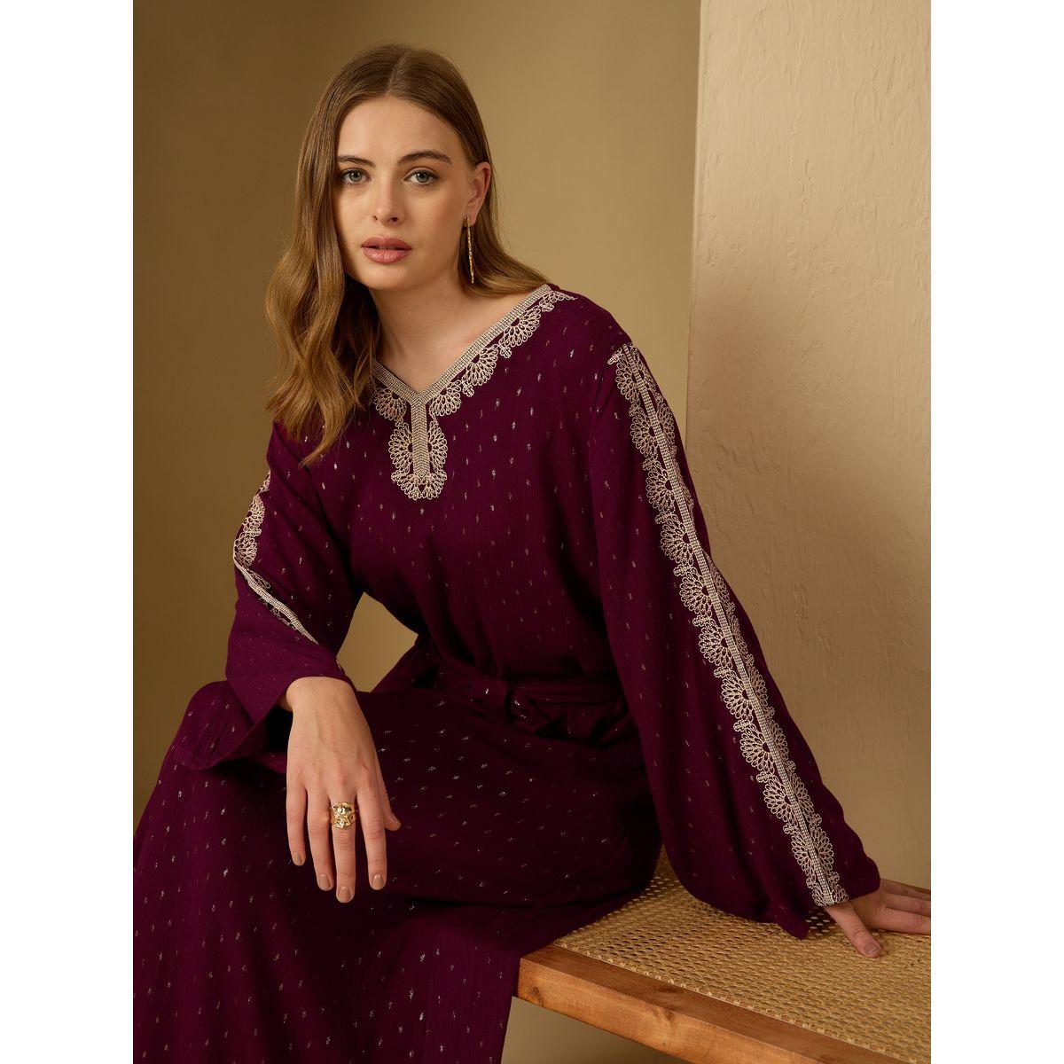 جلابية بتفاصيل مُطرزة مع حزام خصر-women-arabicclothing-jalabiyas-image-6