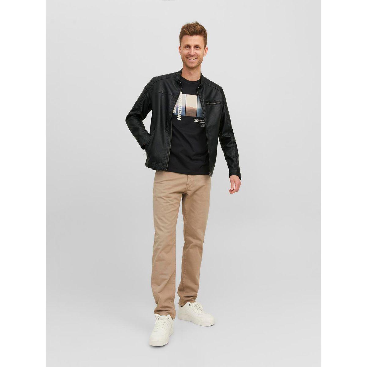 Produkt Leather Look Biker Jacket with Zip Pockets-men-clothing-jacketsandblazers-jackets-image-6