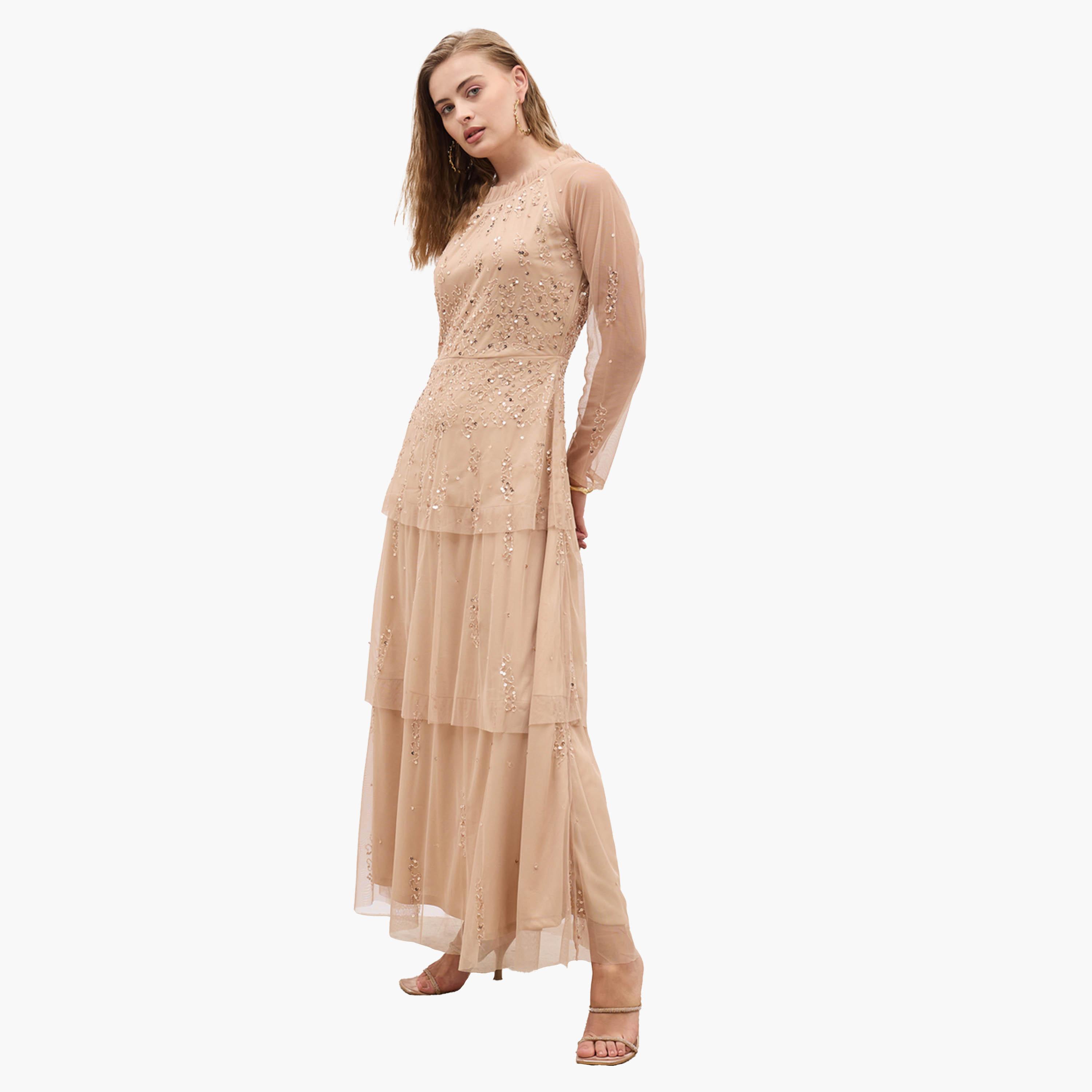 Styli Embellished Long Sleeve Tiered Maxi Dress-women-clothing-dresses-image-3