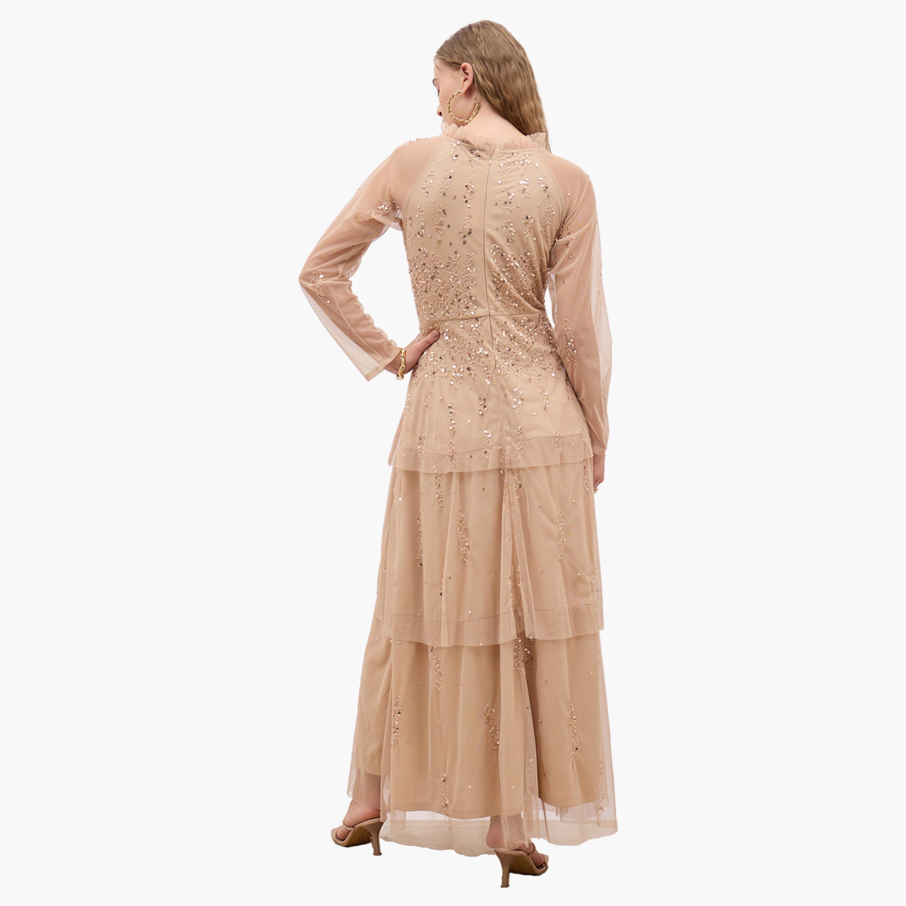 Styli Embellished Long Sleeve Tiered Maxi Dress-women-clothing-dresses-image-5
