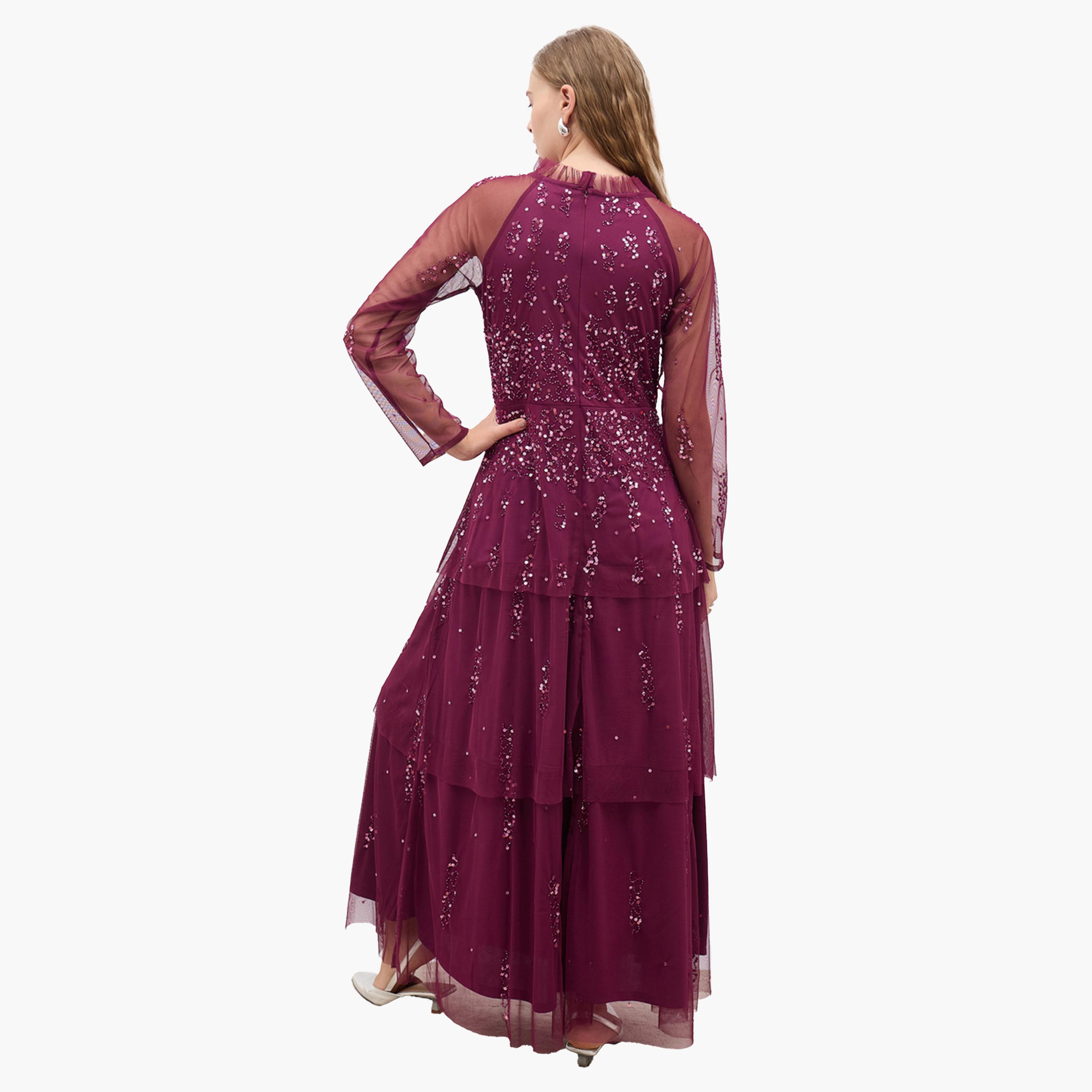 Styli Embellished Long Sleeve Tiered Maxi Dress-women-clothing-dresses-image-5