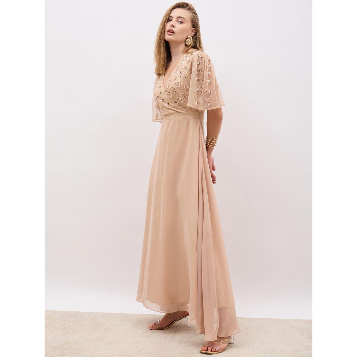 Styli Embellished Flared Sleeves A-Line Maxi Dress-women-clothing-dresses-image-3