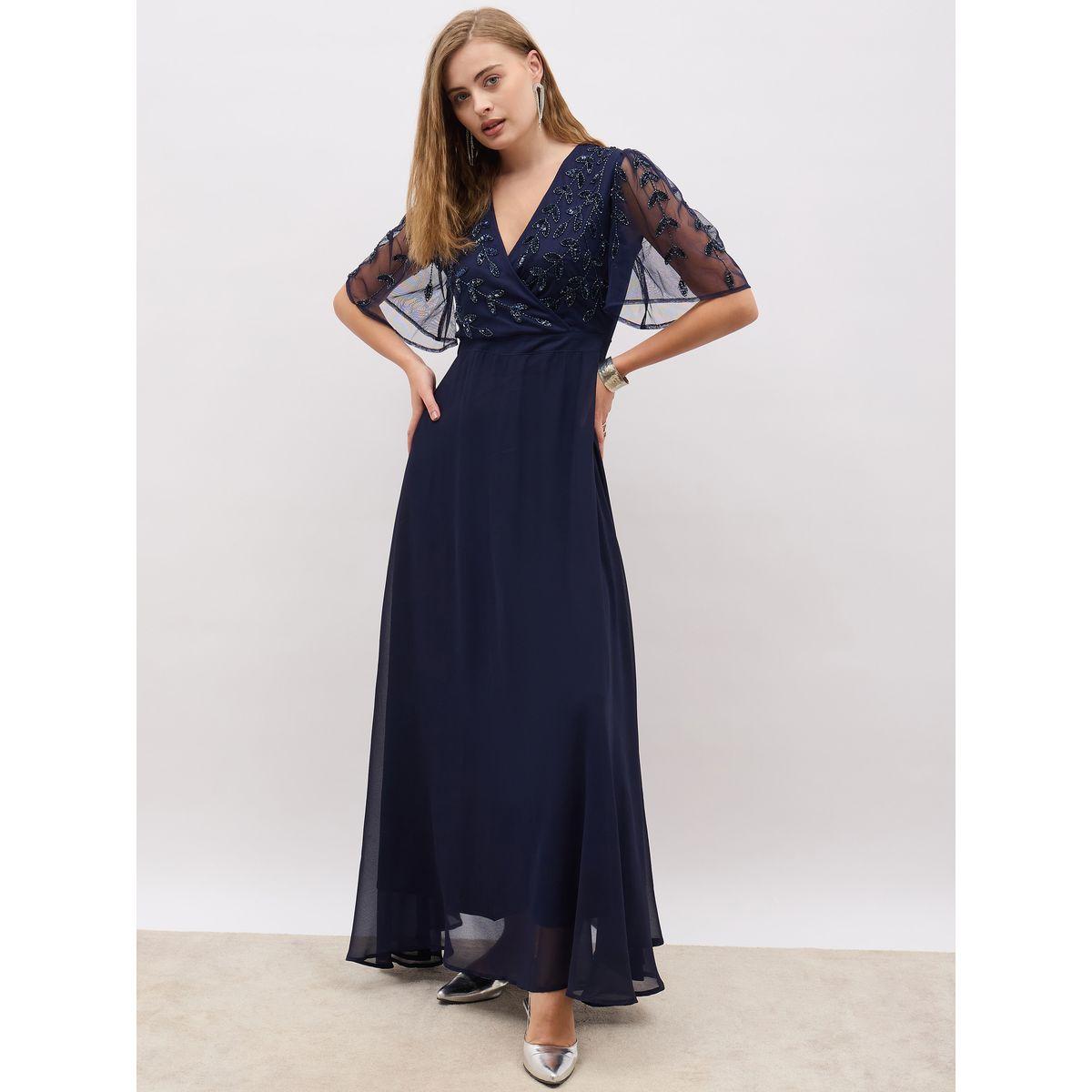 Styli Embellished Flared Sleeves A-Line Maxi Dress-women-clothing-dresses-image-2