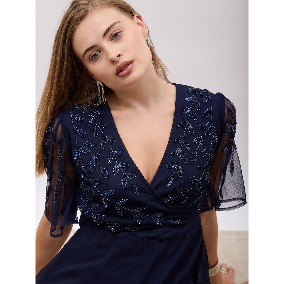Styli Embellished Flared Sleeves A-Line Maxi Dress-women-clothing-dresses-image-4