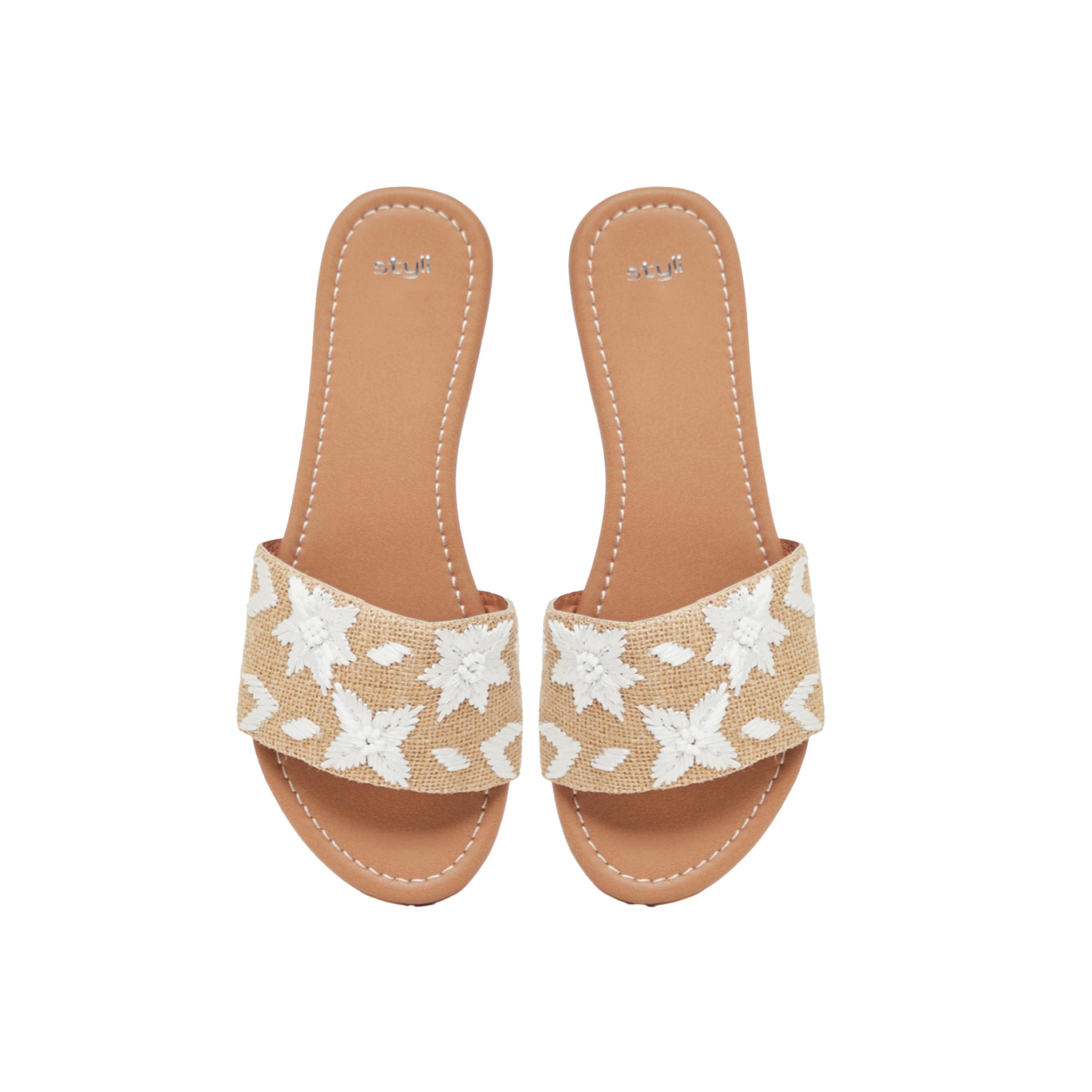Styli Embraided Open Toe Flat Sandals-women-shoes-sandals-flats-image-5
