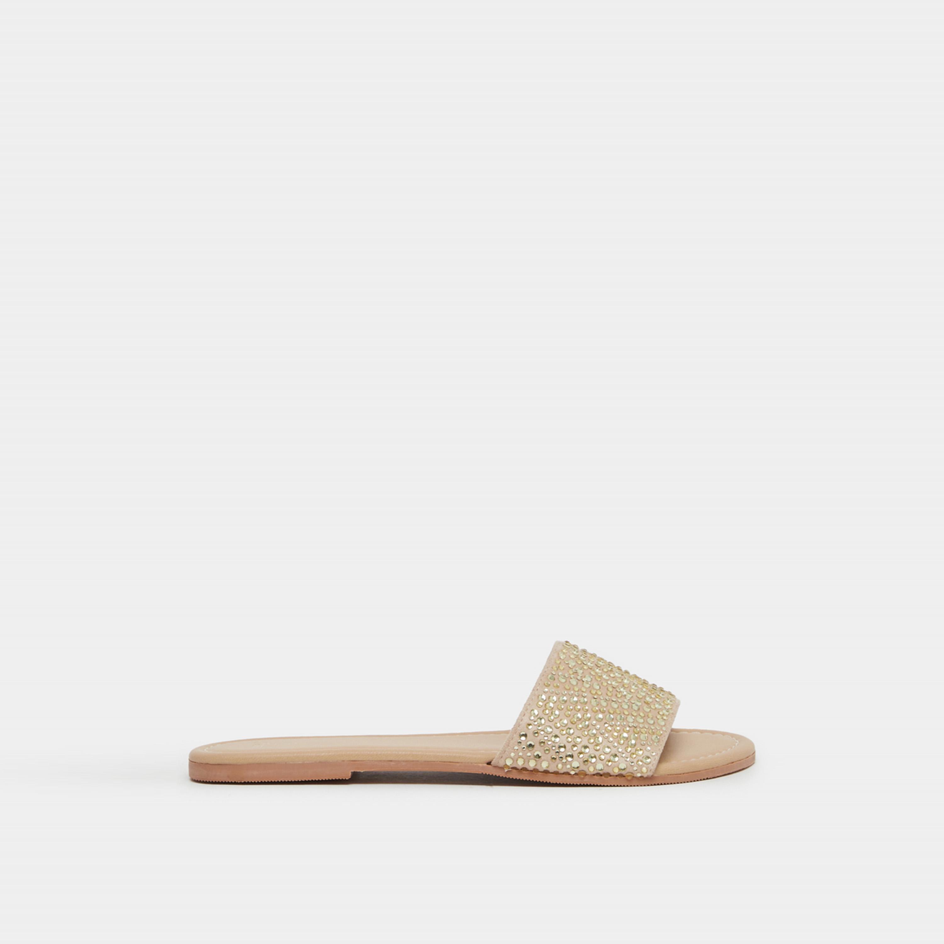 ستايلي - صندل مسطح سهل الارتداء ومزين-women-shoes-sandals-flats-image-2