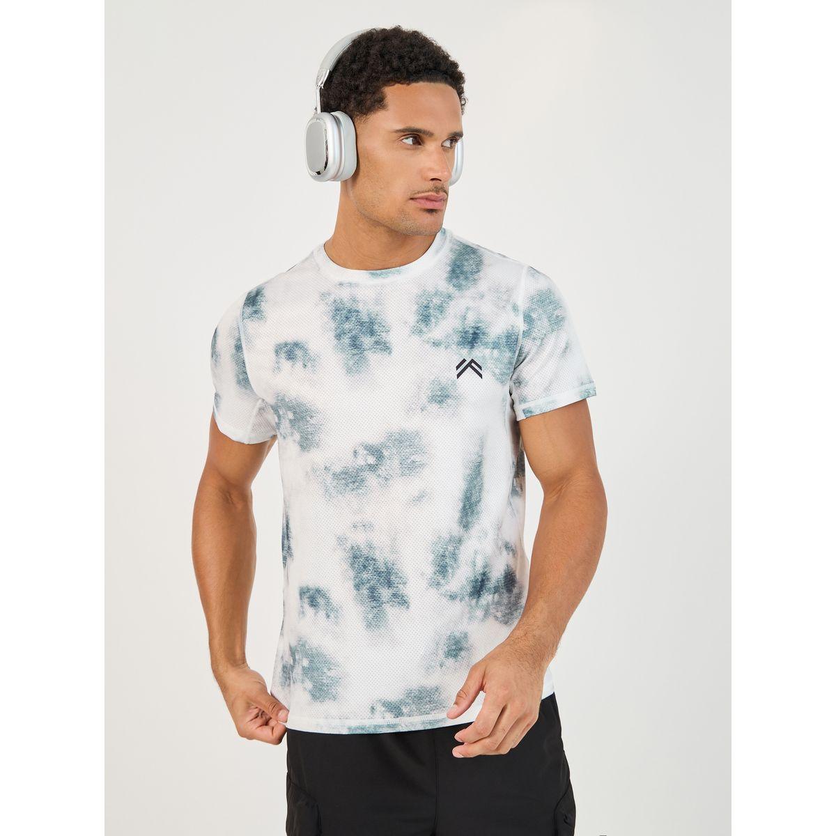 Tie-Dye Print Workout T-Shirt with Logo Detail-men-clothing-sportswearandactivewear-tshirtsandpolos-image-1