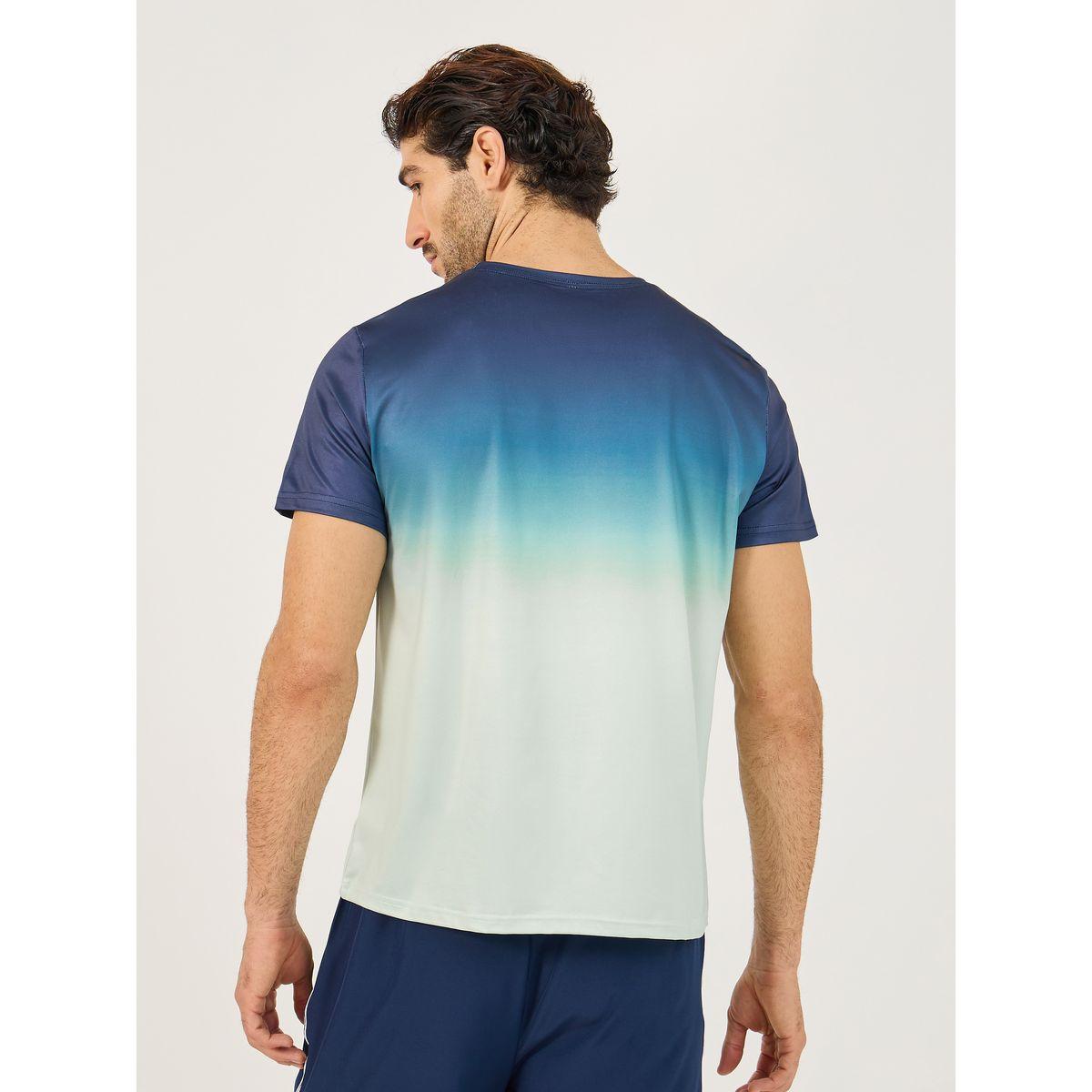 تيشيرت رياضي بطبعة تدرج الالوان مع شعار-men-clothing-sportswearandactivewear-tshirtsandpolos-image-1