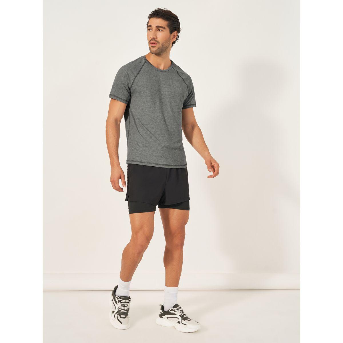 Styli Active Melange Knit Stretch Raglan Workout T-Shirt-men-clothing-sportswearandactivewear-tshirtsandpolos-image-2