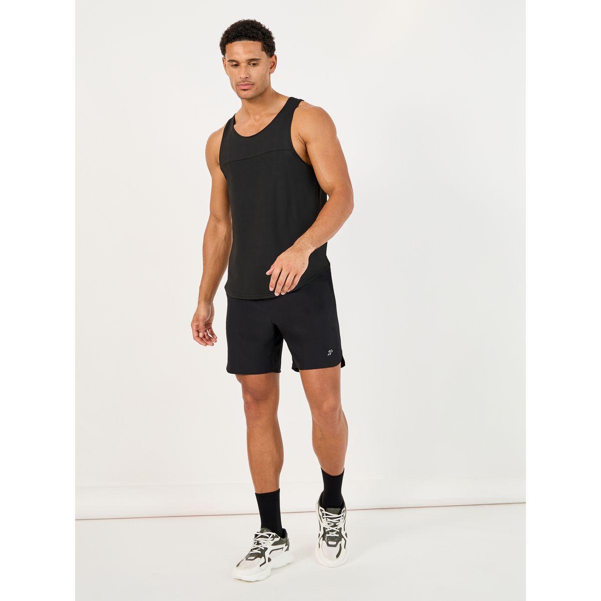 شورت رياضي منسوج بخصر مطاطي-men-clothing-sportswearandactivewear-bottoms-image-2