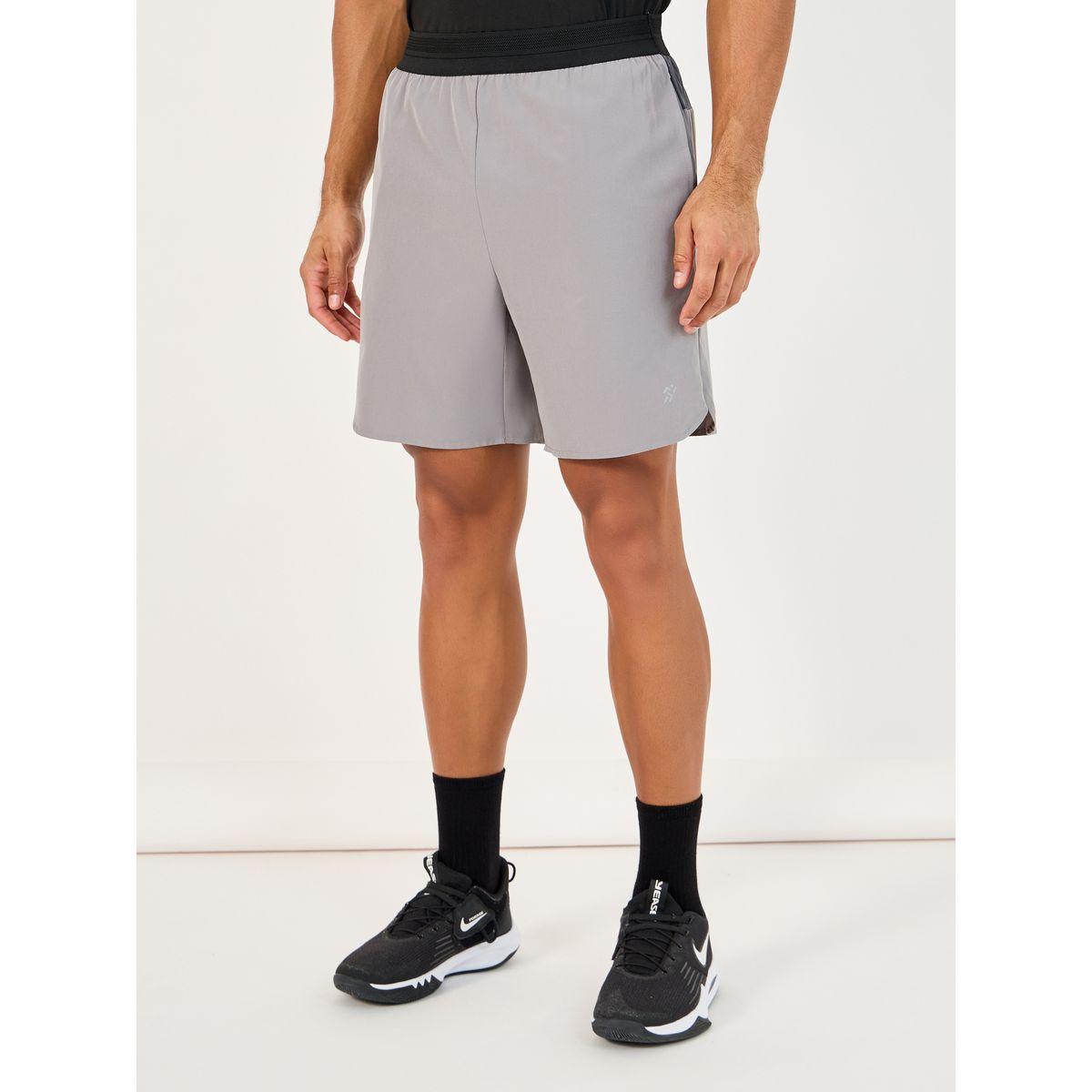 4-Way Stretch Contrast Back Yoke Elasticated Waist Woven Training Shorts-men-clothing-sportswearandactivewear-bottoms-image-1