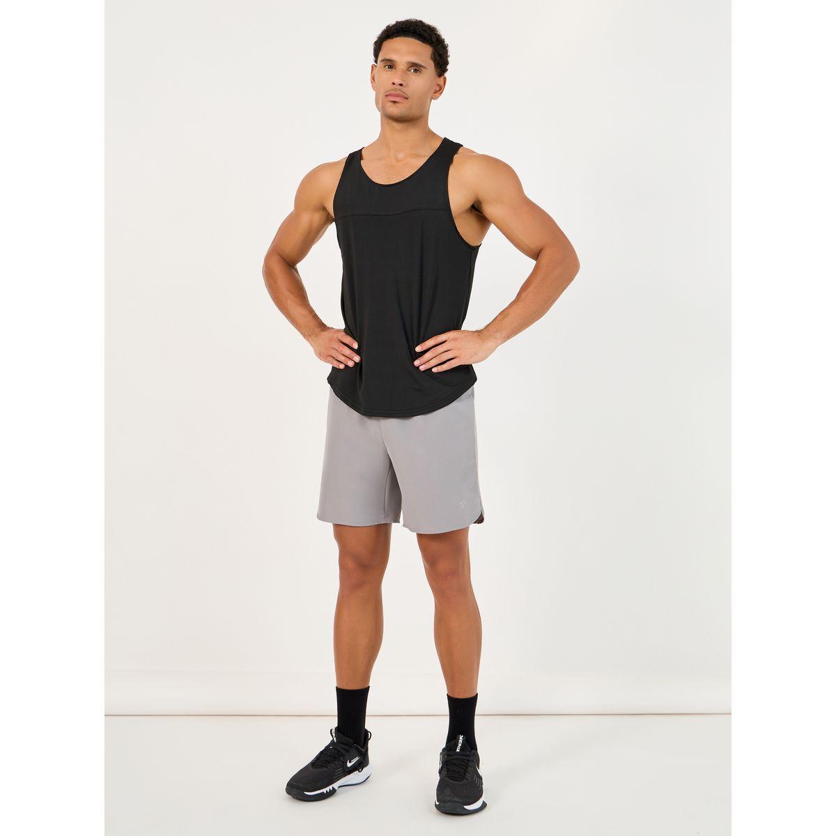 4-Way Stretch Contrast Back Yoke Elasticated Waist Woven Training Shorts-men-clothing-sportswearandactivewear-bottoms-image-2
