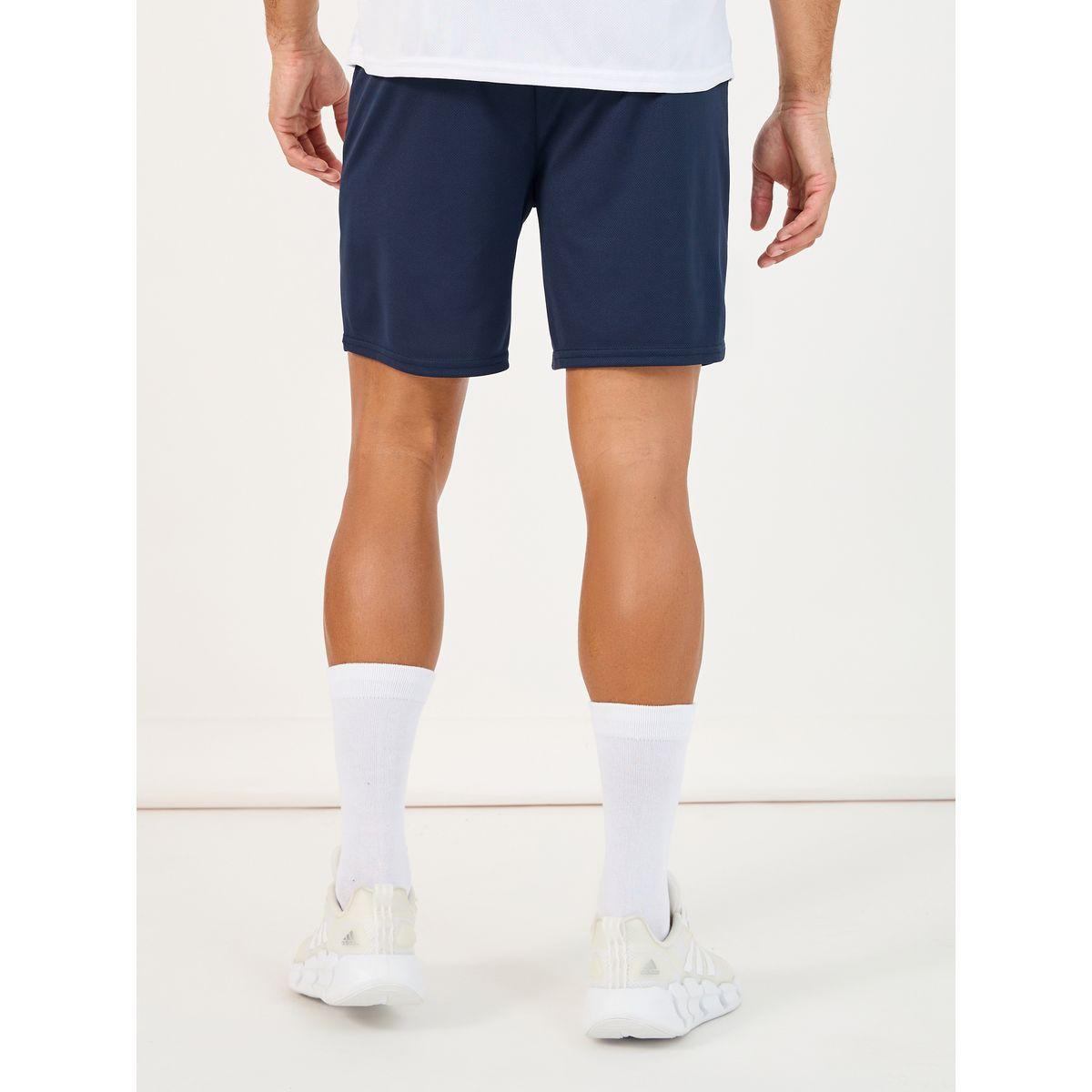 Minimal Text Print Mesh Running Shorts with Drawstring Waist-men-clothing-sportswearandactivewear-bottoms-image-4