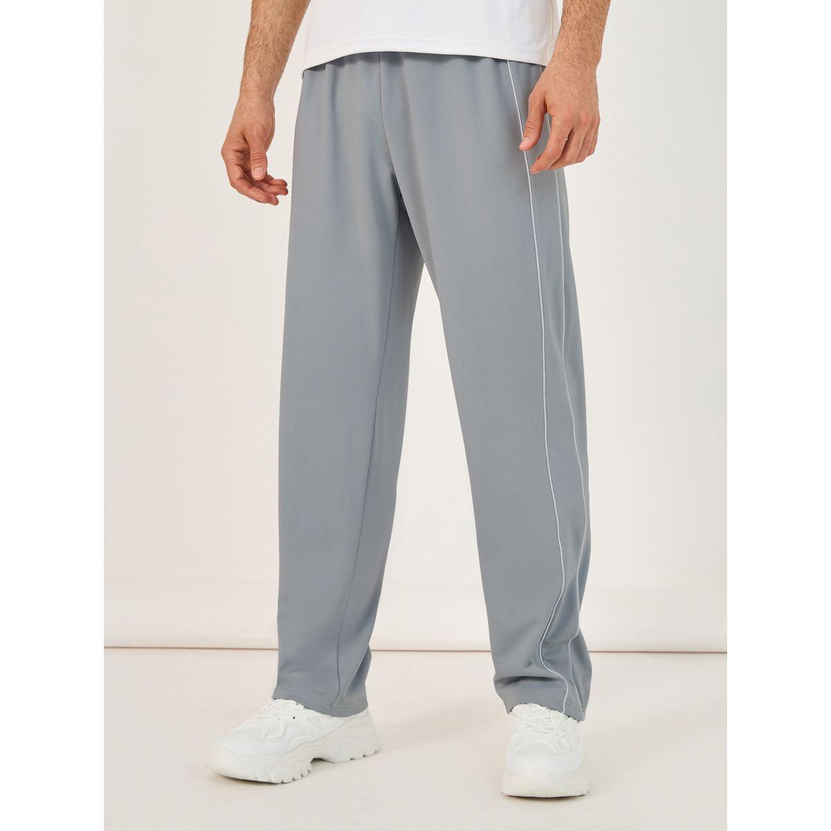 Styli Ponte Knit Contrast Side Piping Athleisure Oversized Track Pants-men-clothing-sportswearandactivewear-bottoms-image-1