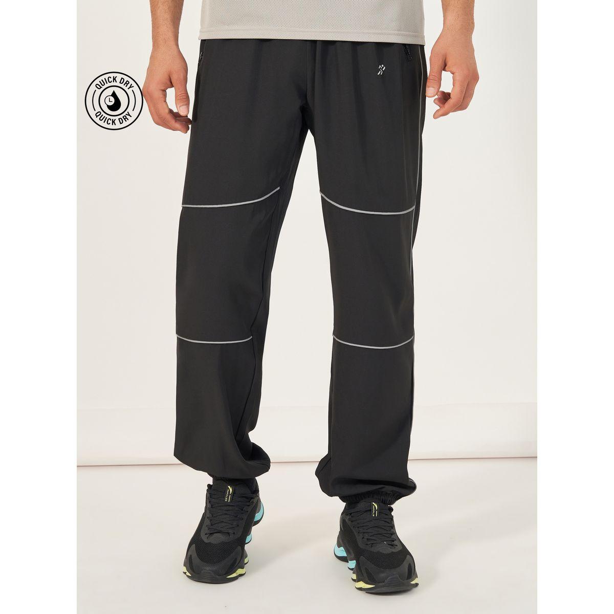 Styli Active 4-Way Stretch Woven Cargo Fit Training Track Pants with Contrast Piping Detail-sports-men-clothing-bottoms-image-1