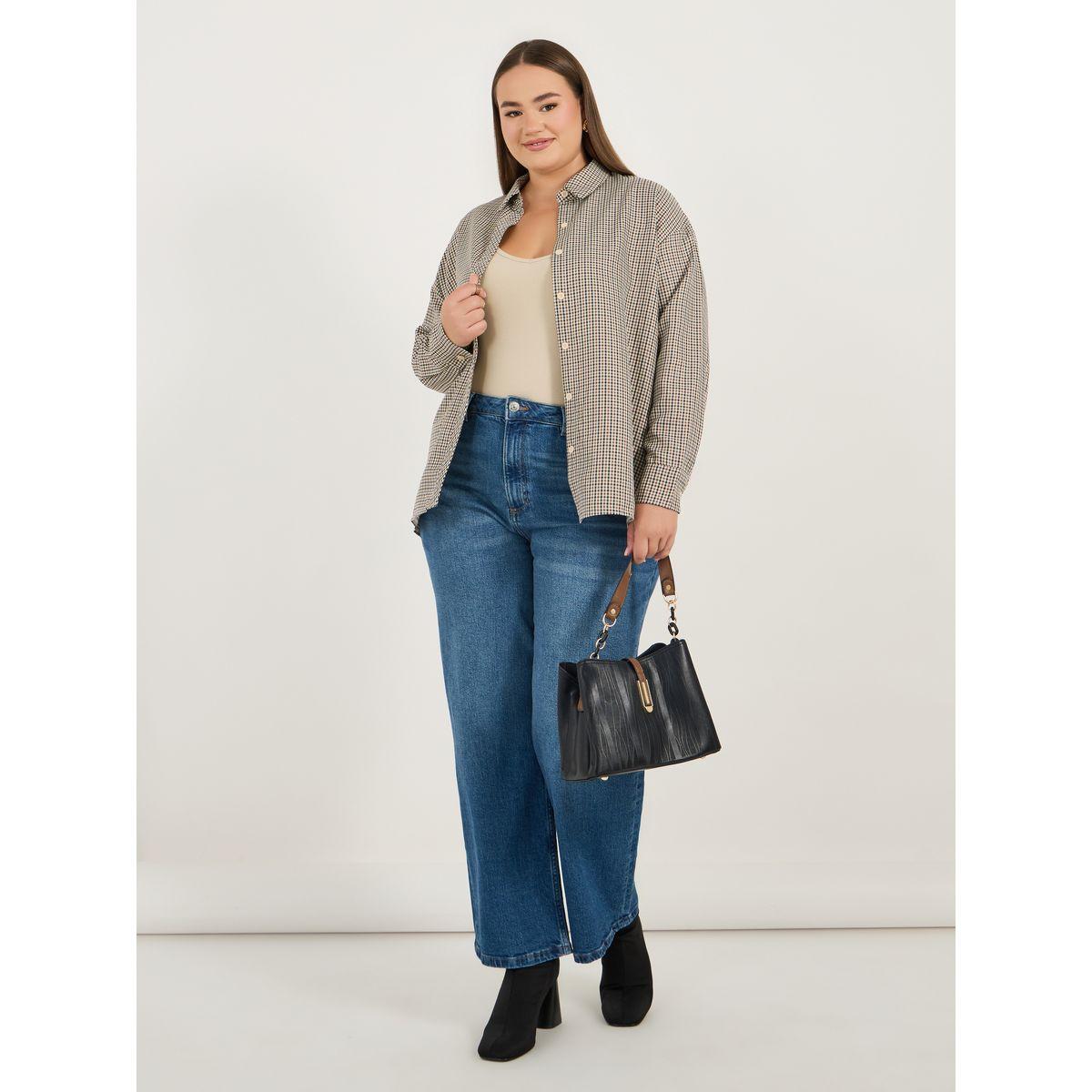 Styli Plus Size Checked Oversized Shirt-women-clothing-shirtsandblouses-shirts-image-2