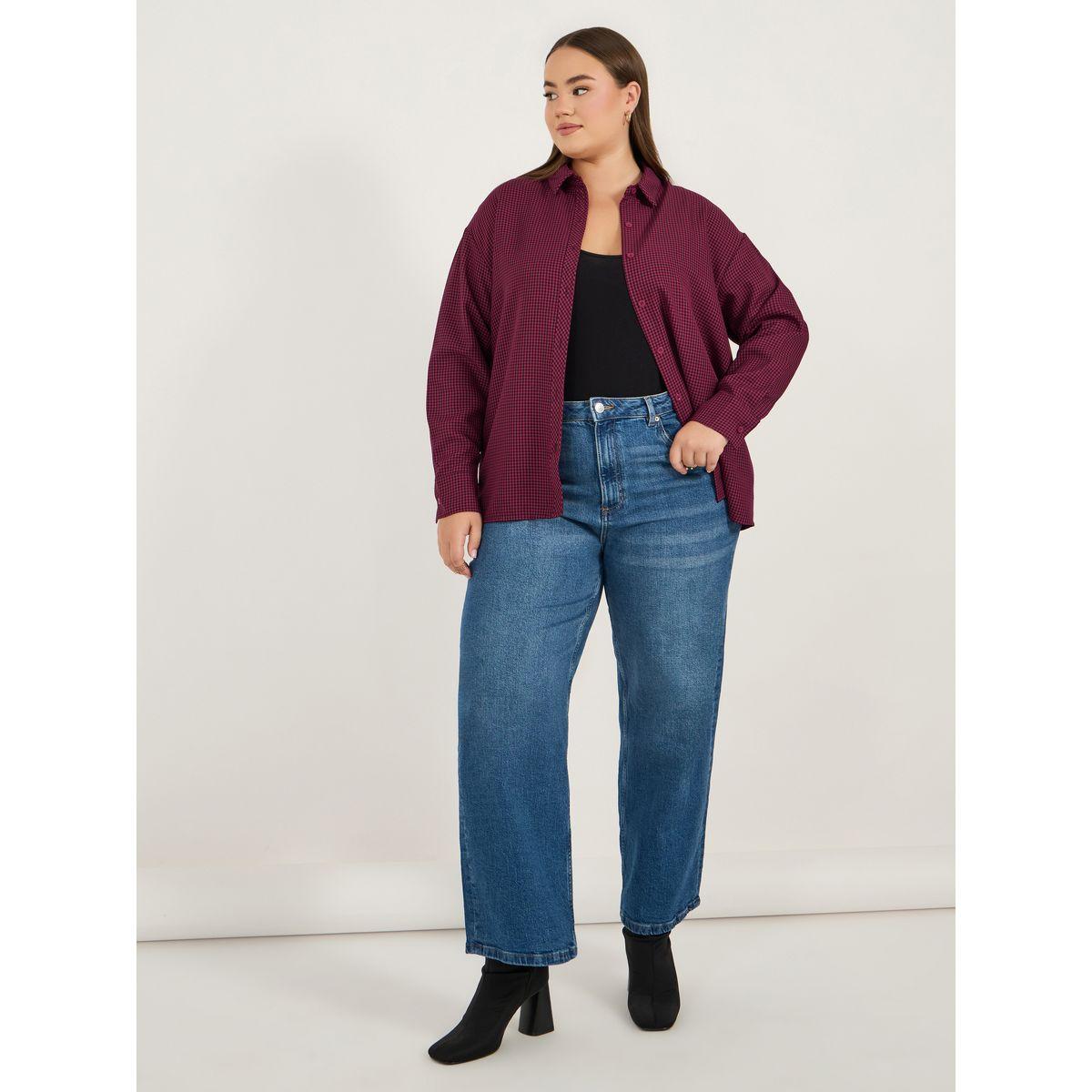 Styli Plus Size Checked Oversized Shirt-women-clothing-shirtsandblouses-shirts-image-2