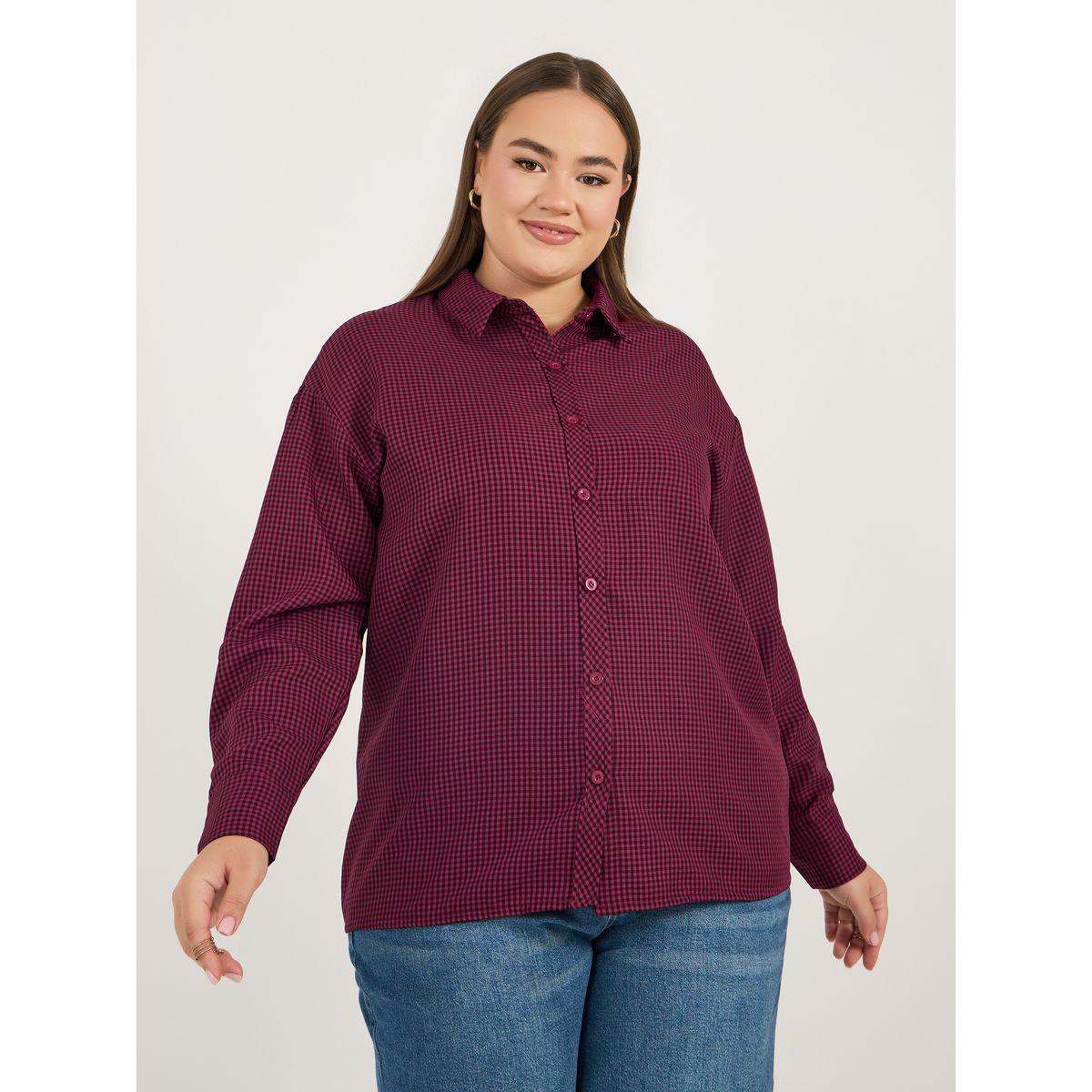 Styli Plus Size Checked Oversized Shirt-women-clothing-shirtsandblouses-shirts-image-3