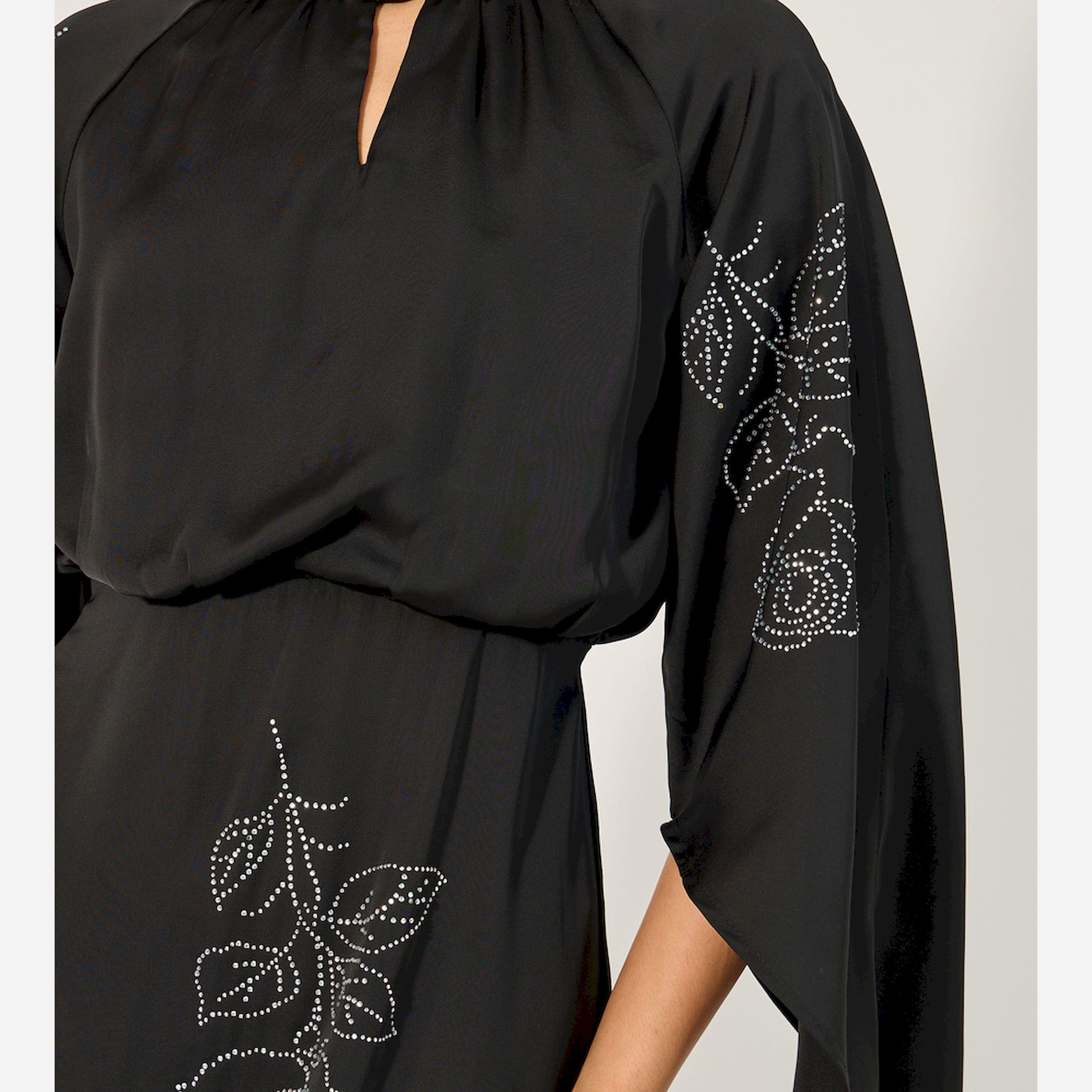 Styli Embellished 3/4Th Sleeves A-Line Maxi Dress-women-clothing-dresses-image-4