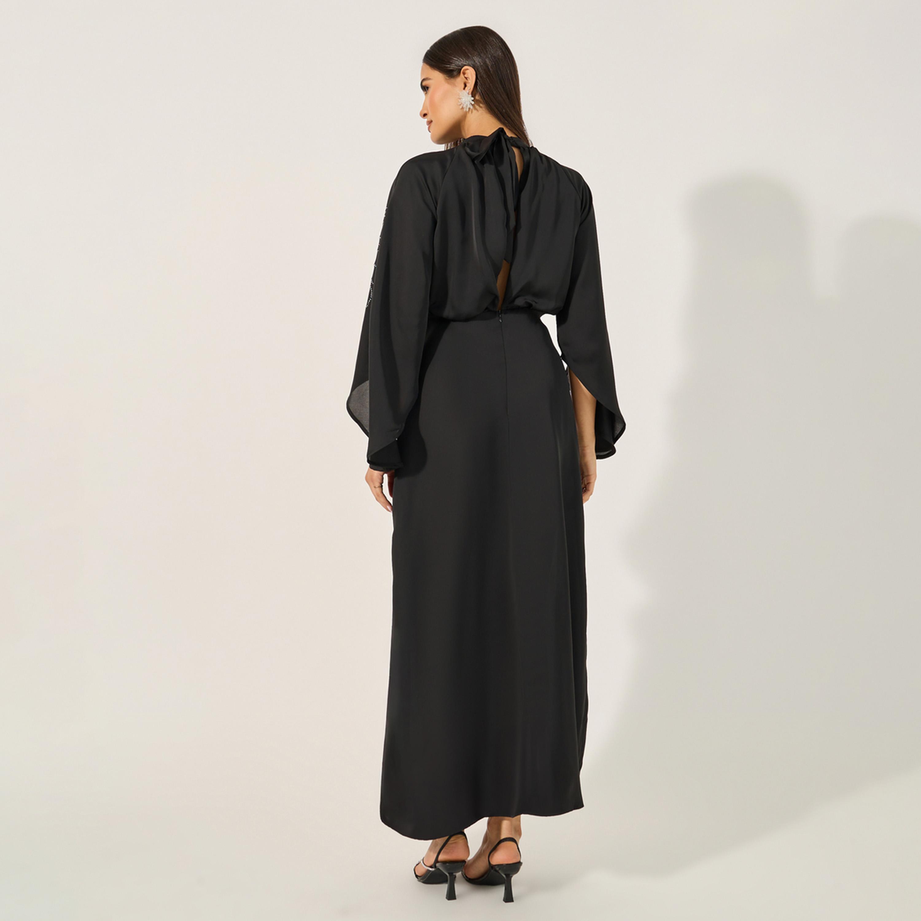 ستايلي - فستان ماكسي مزين بأكمام 3/4-women-clothing-dresses-image-5