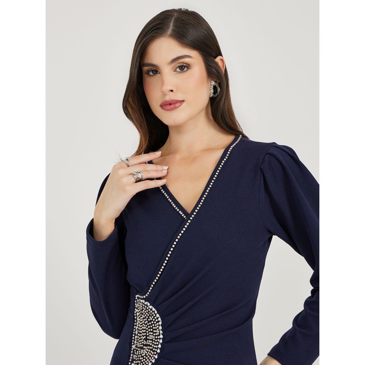 فستان ميدي بأكمام طويلة ومزخرف-women-clothing-dresses-image-5