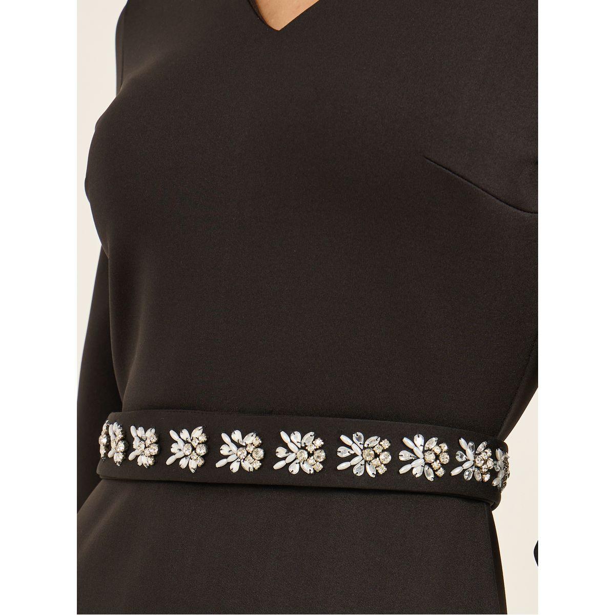 Embellished Waistband 3/4th Sleeves Maxi Dress-women-clothing-dresses-image-6