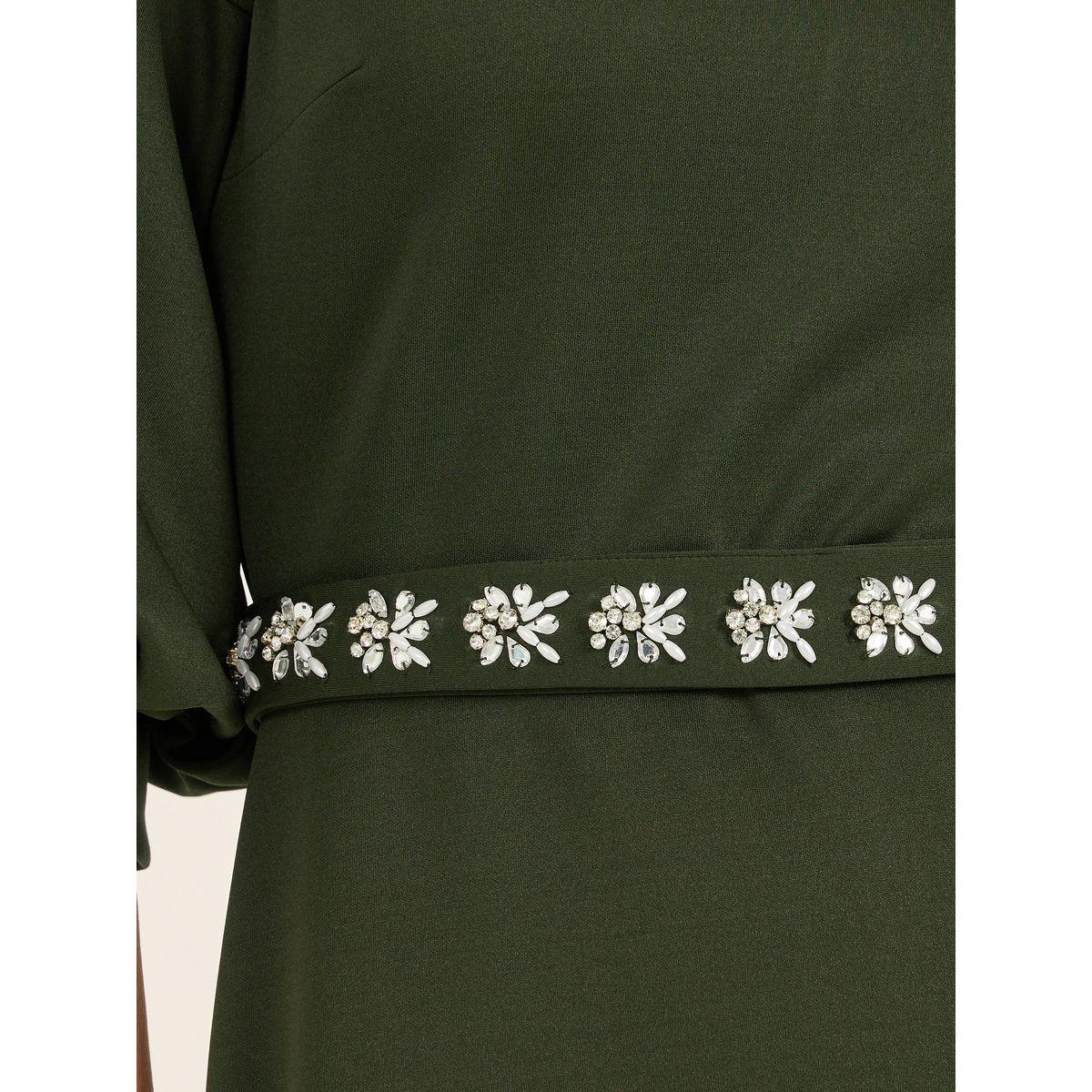 Embellished Waistband 3/4th Sleeves Maxi Dress-women-clothing-dresses-image-5