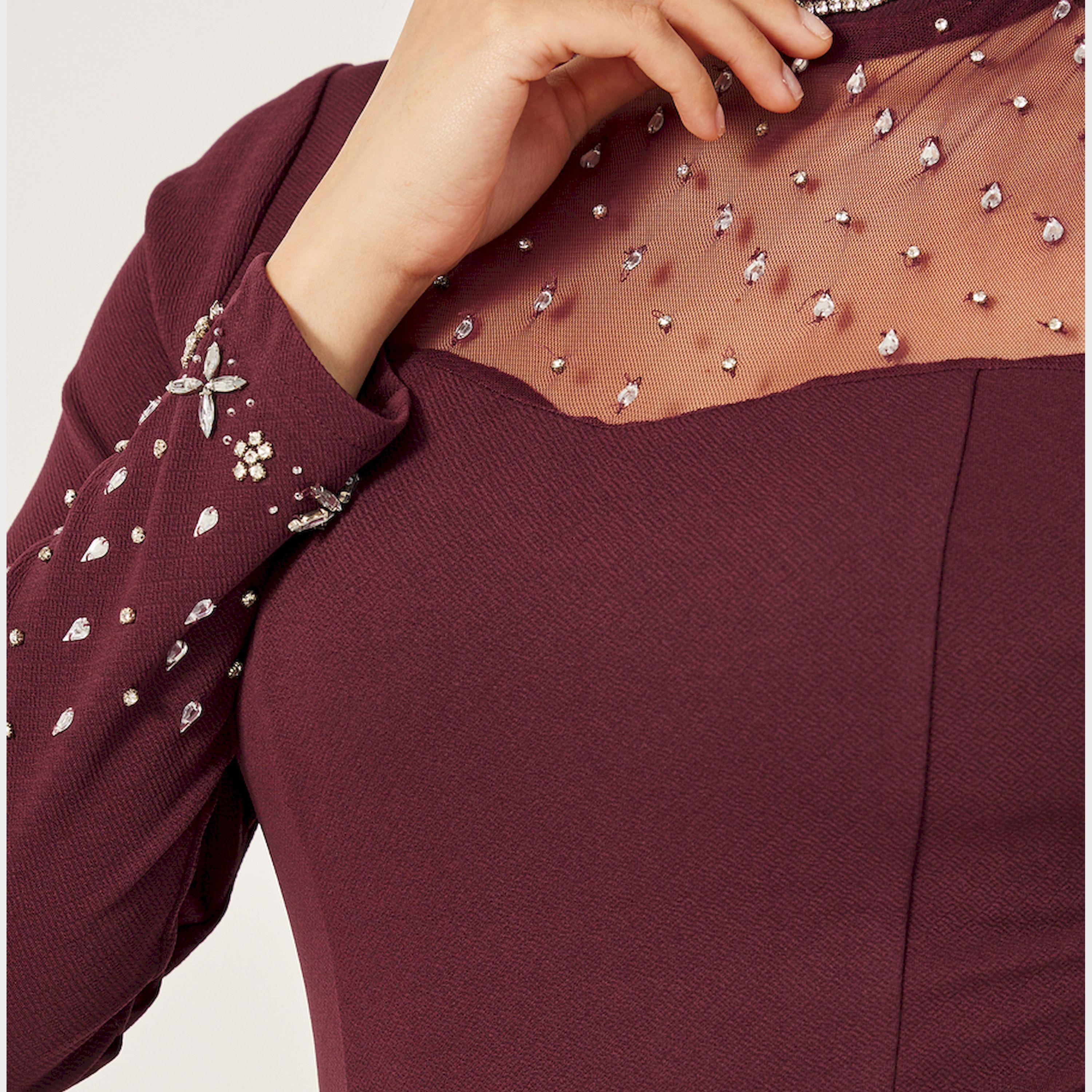 ستايلي - فستان ماكسي مزين بفتحة على شكل قلب-women-clothing-dresses-image-5