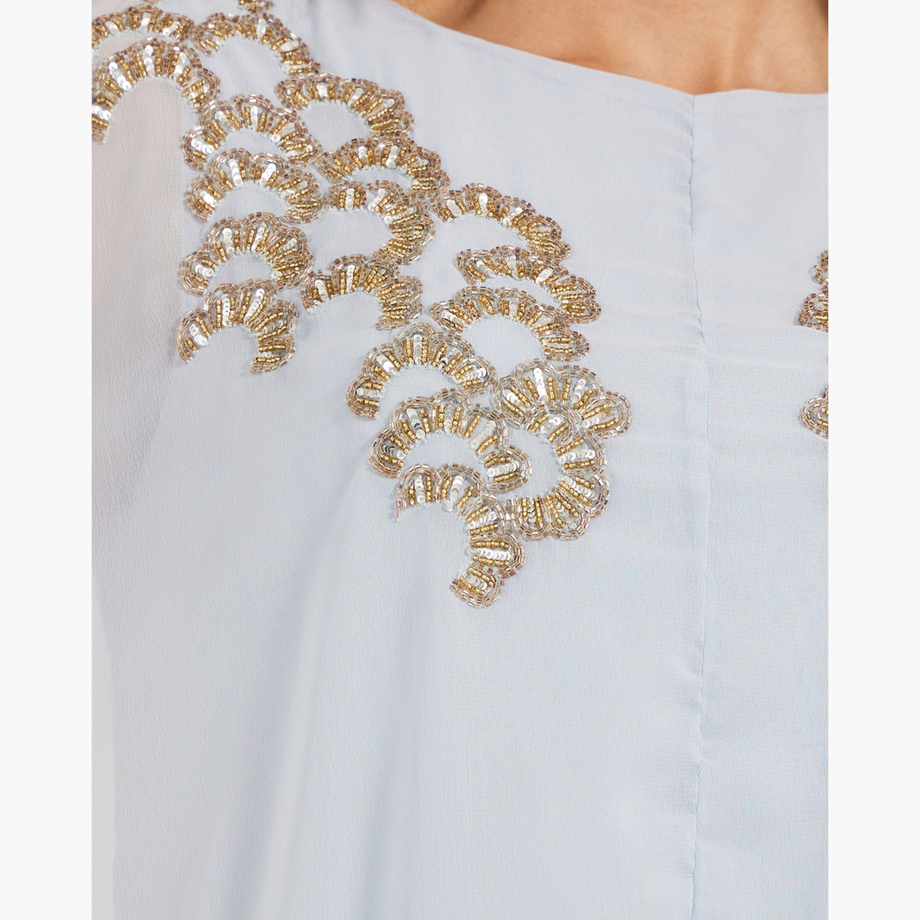 Styli Embellished Cape Sleeves A-Line Maxi Dress-women-clothing-dresses-image-4