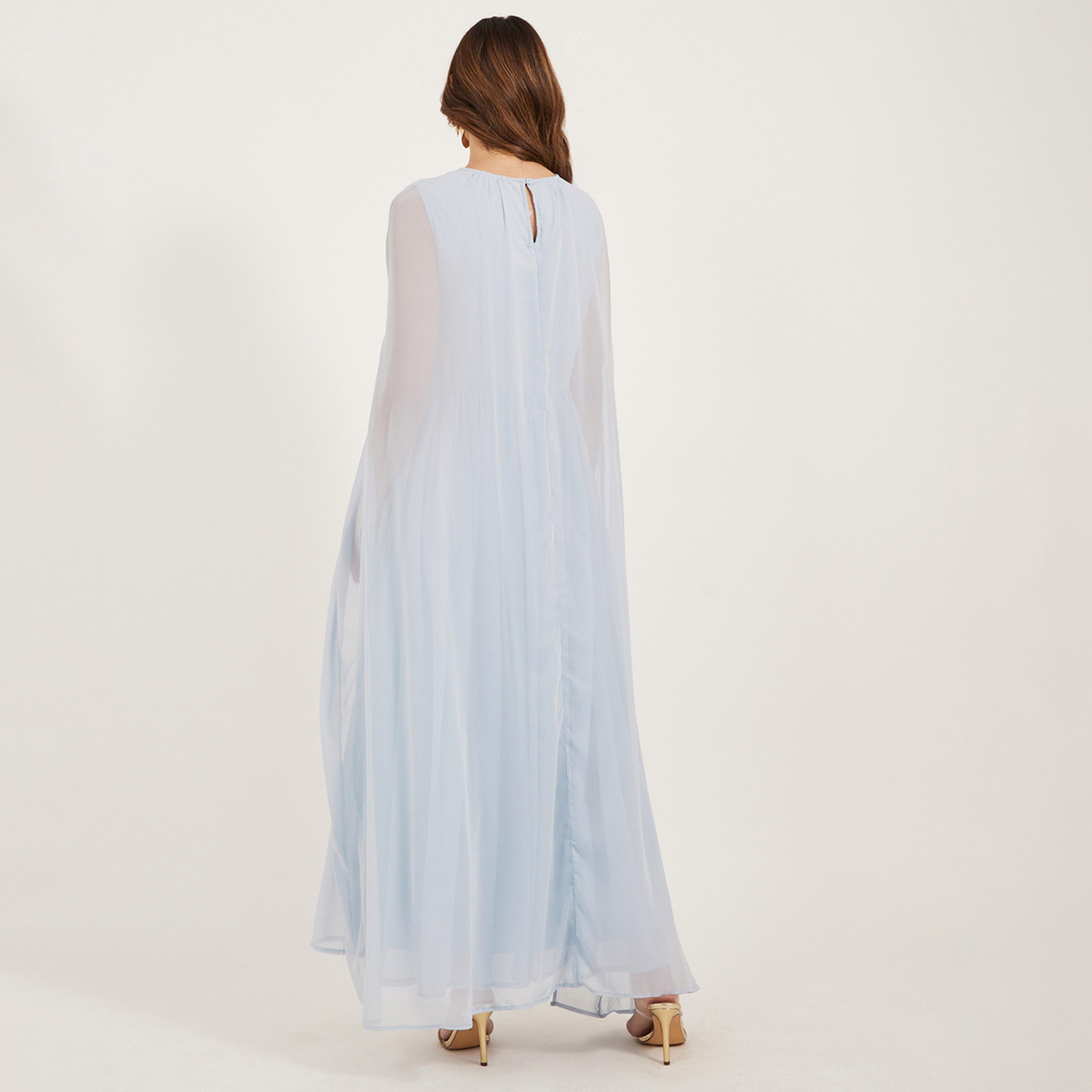 Styli Embellished Cape Sleeves A-Line Maxi Dress-women-clothing-dresses-image-5