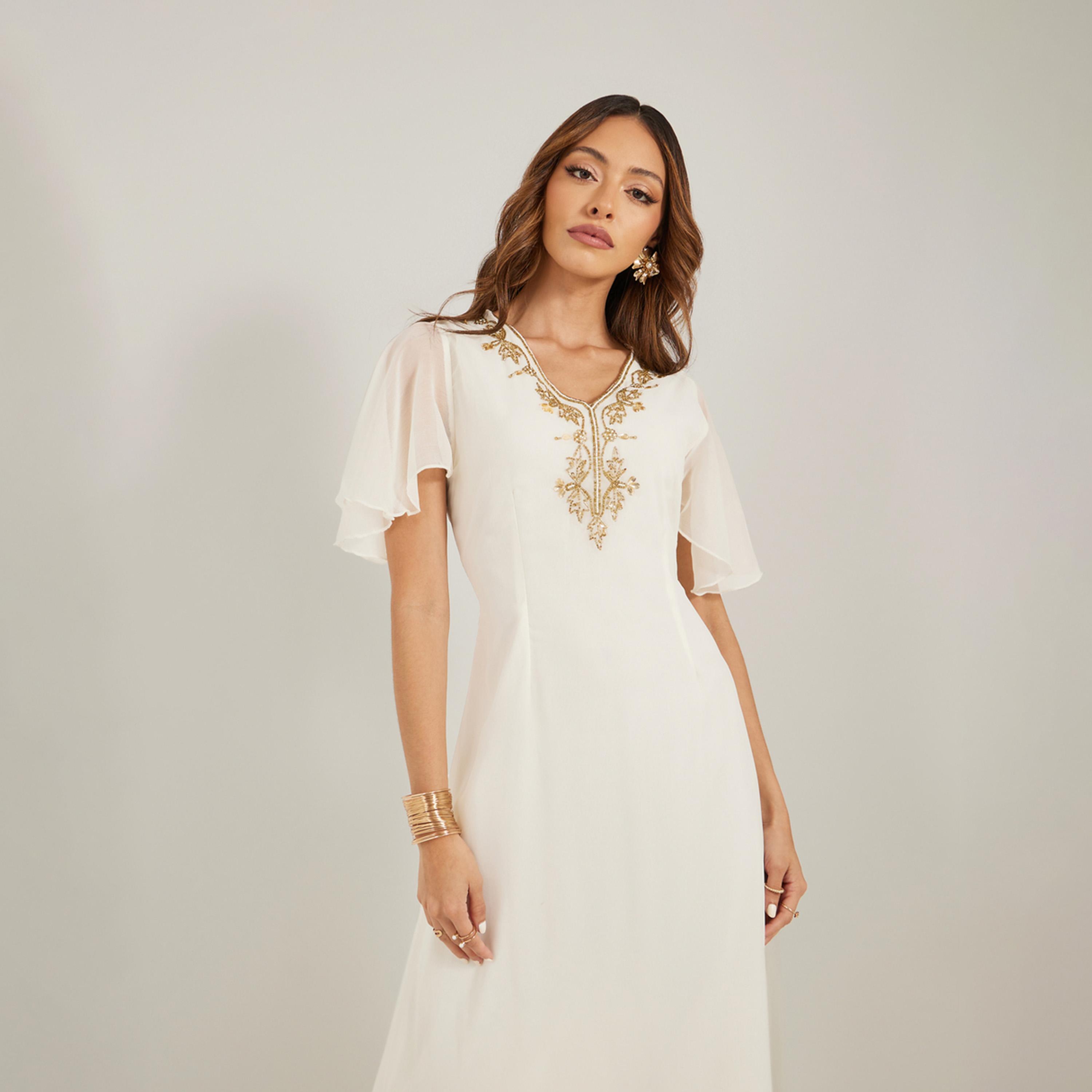 Styli Embellished Short Sleeves A-Line Maxi Dress-women-clothing-dresses-image-3