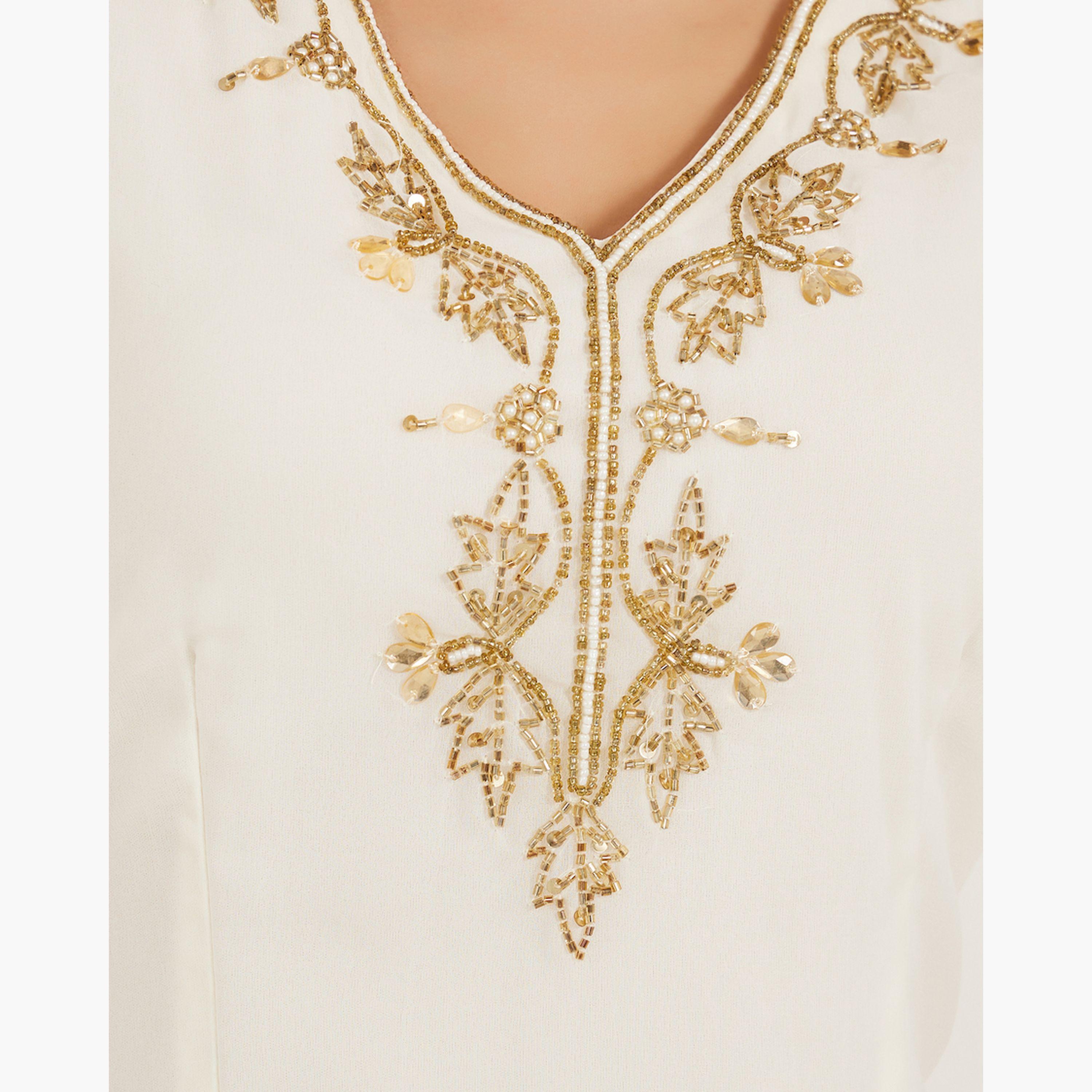 Styli Embellished Short Sleeves A-Line Maxi Dress-women-clothing-dresses-image-4