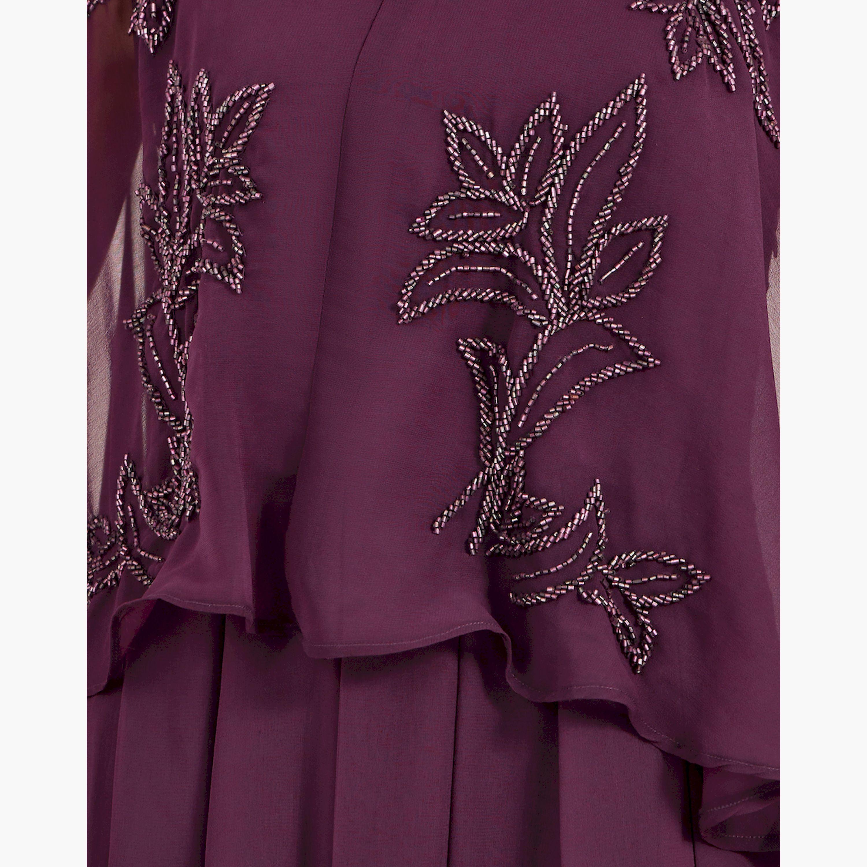 Styli Embellished Cape Sleeves A-Line Maxi Dress-women-clothing-dresses-image-4