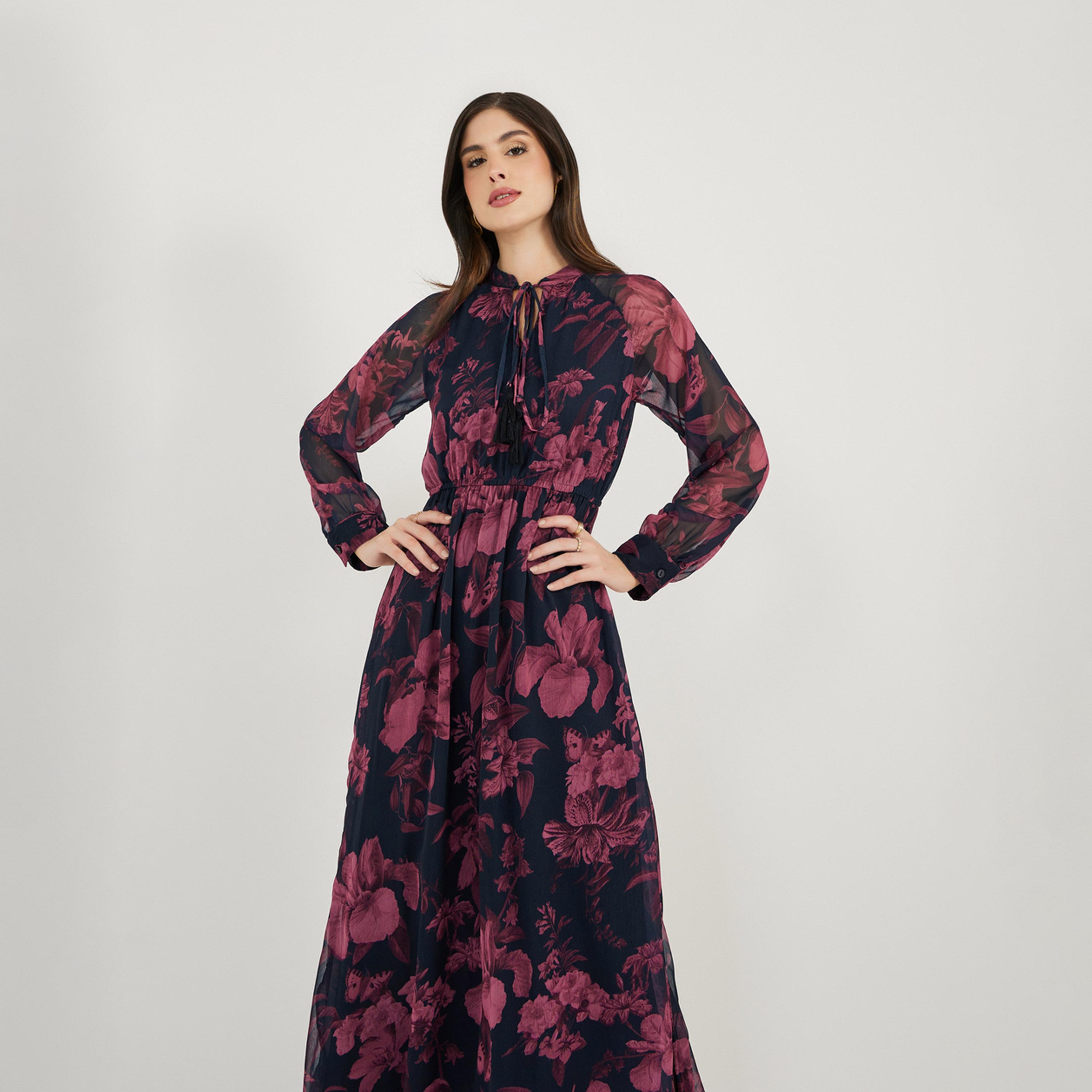 Styli Floral Print Long Sleeves A-Line Maxi Dress-women-clothing-dresses-image-4