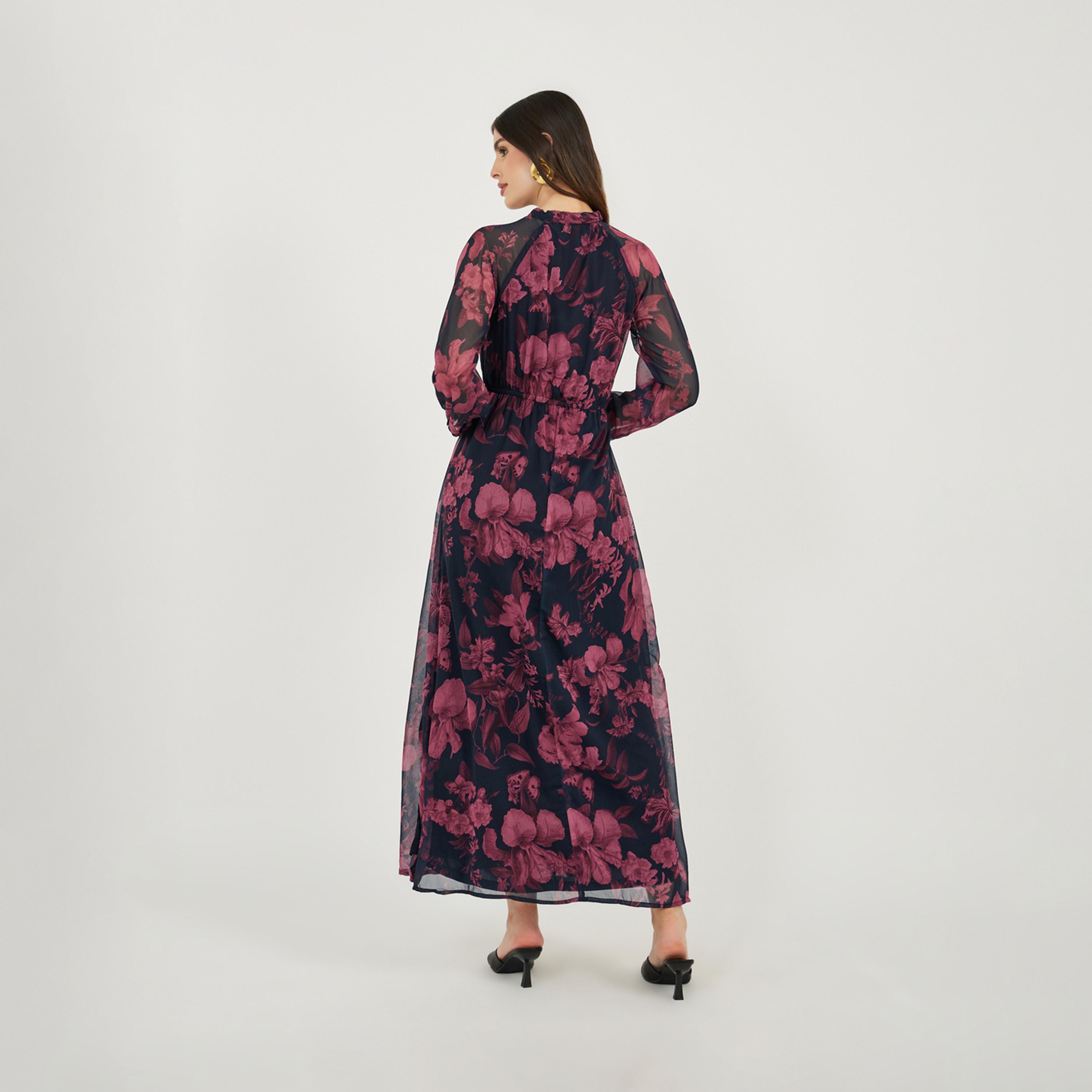 ستايلي - فستان ماكسي بطبعة زهور وأكمام طويلة-women-clothing-dresses-image-6