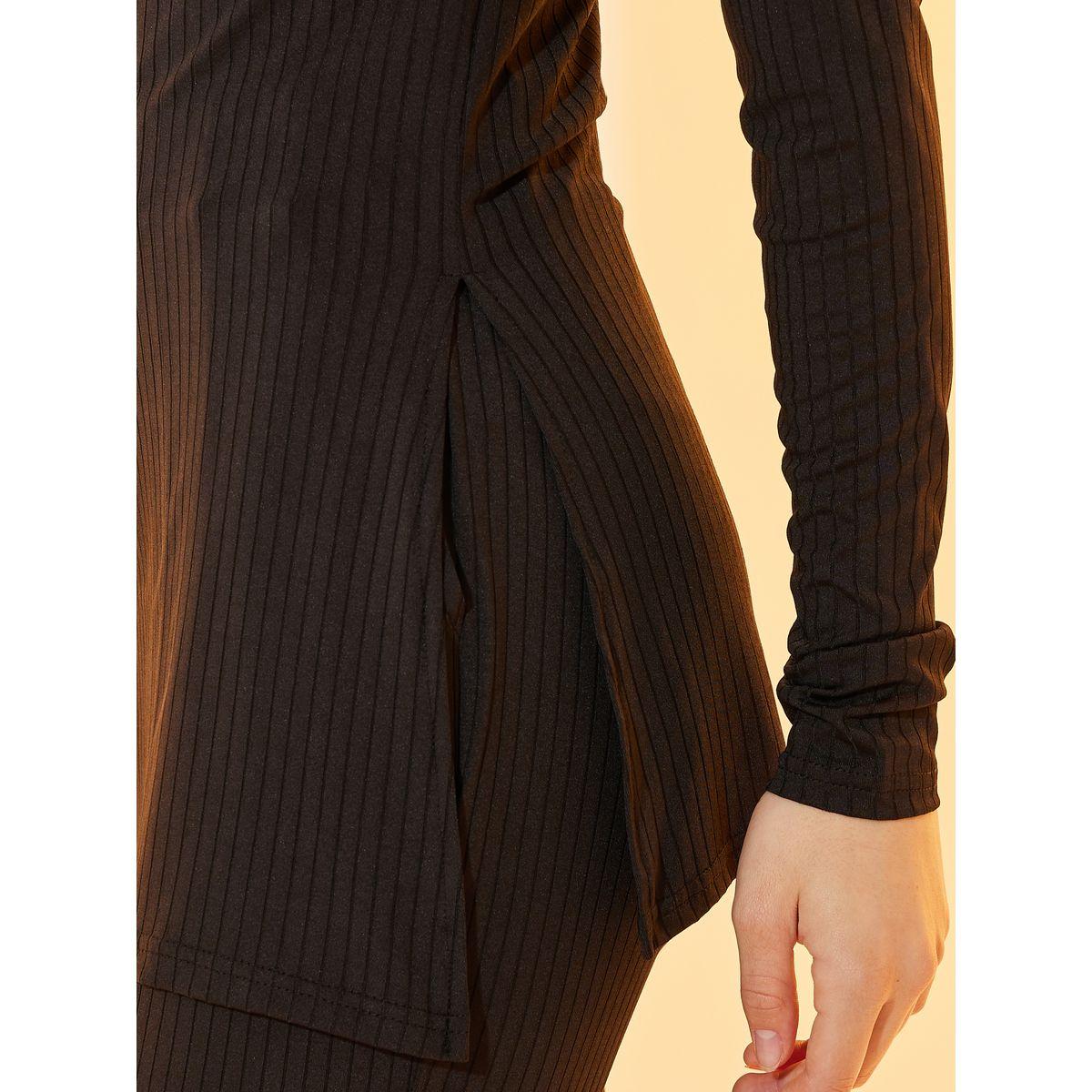 Take Two Solid Stripe Long Sleeve top and Pant Co-Ords Set-women-clothing-coordsets-image-3