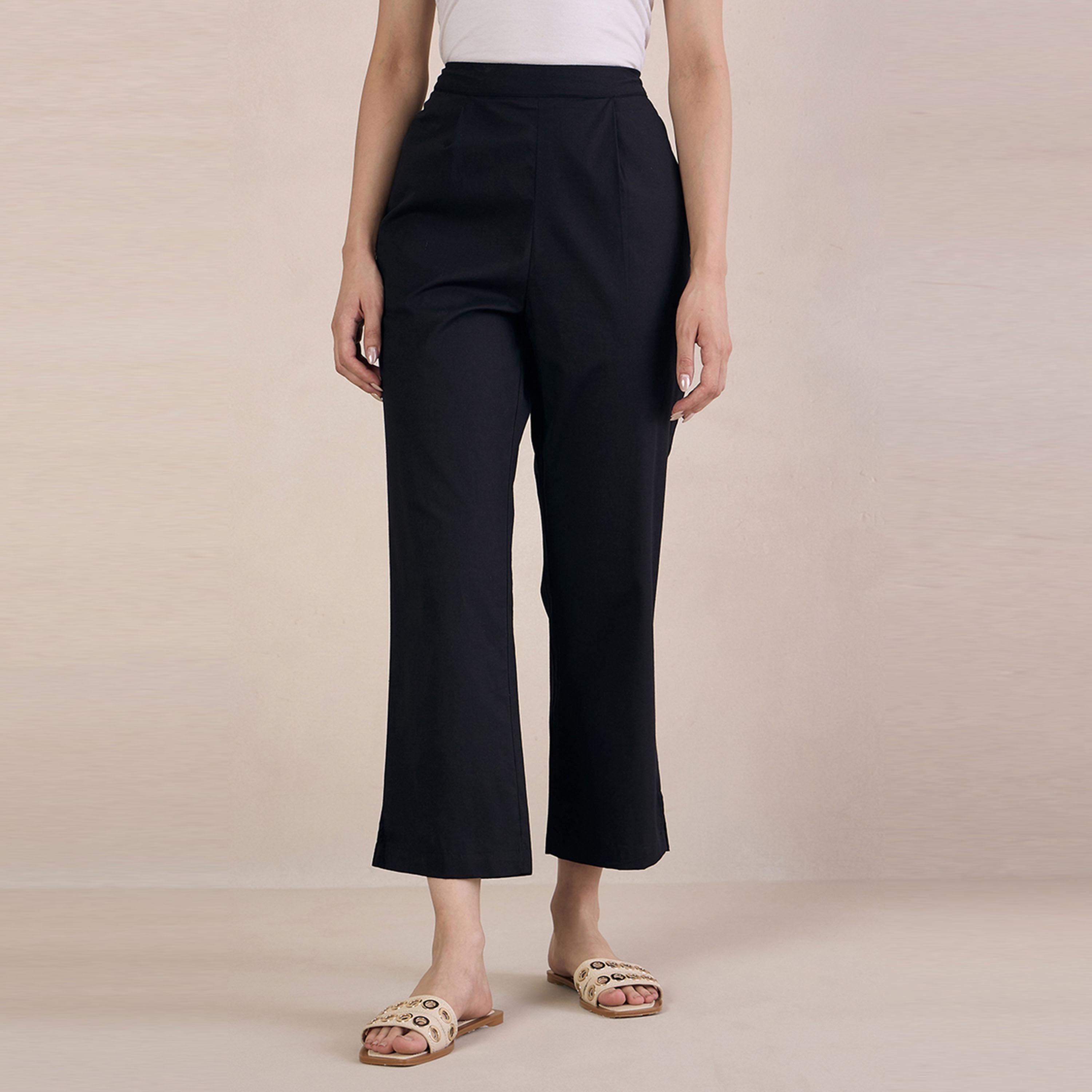 بنطال بوبلين قصير بجيب جانبي فِميلا × ستايلي-women-clothing-bottoms-trousers-image-1