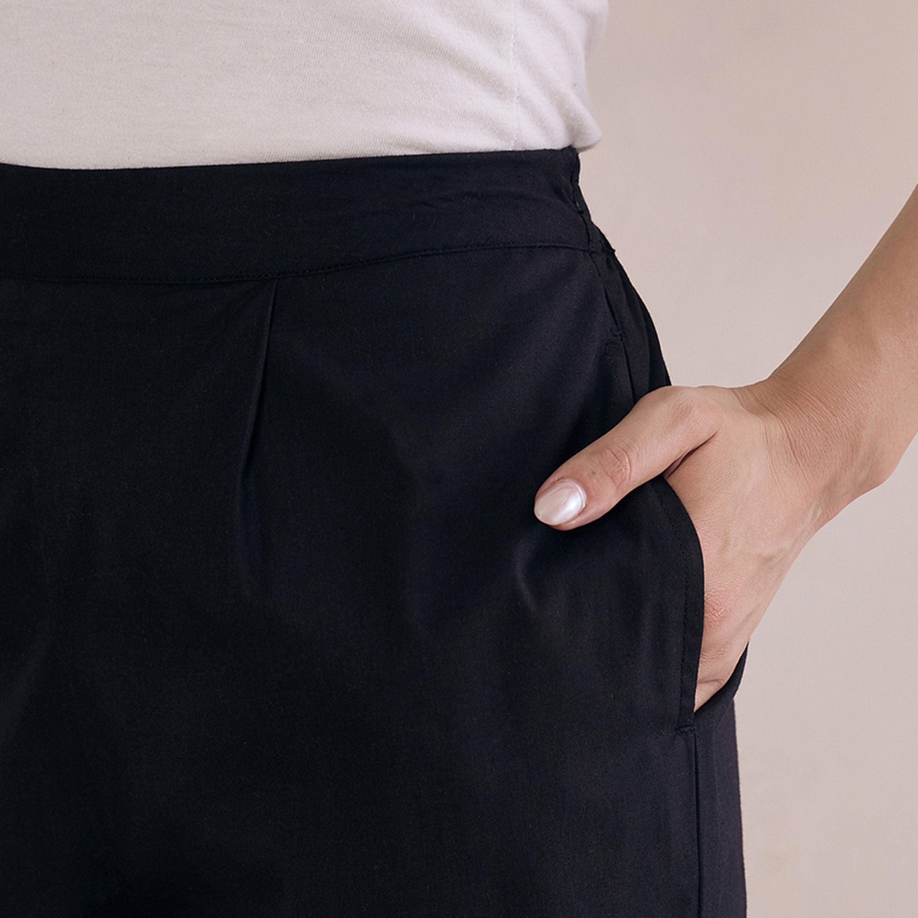 بنطال بوبلين قصير بجيب جانبي فِميلا × ستايلي-women-clothing-bottoms-trousers-image-3