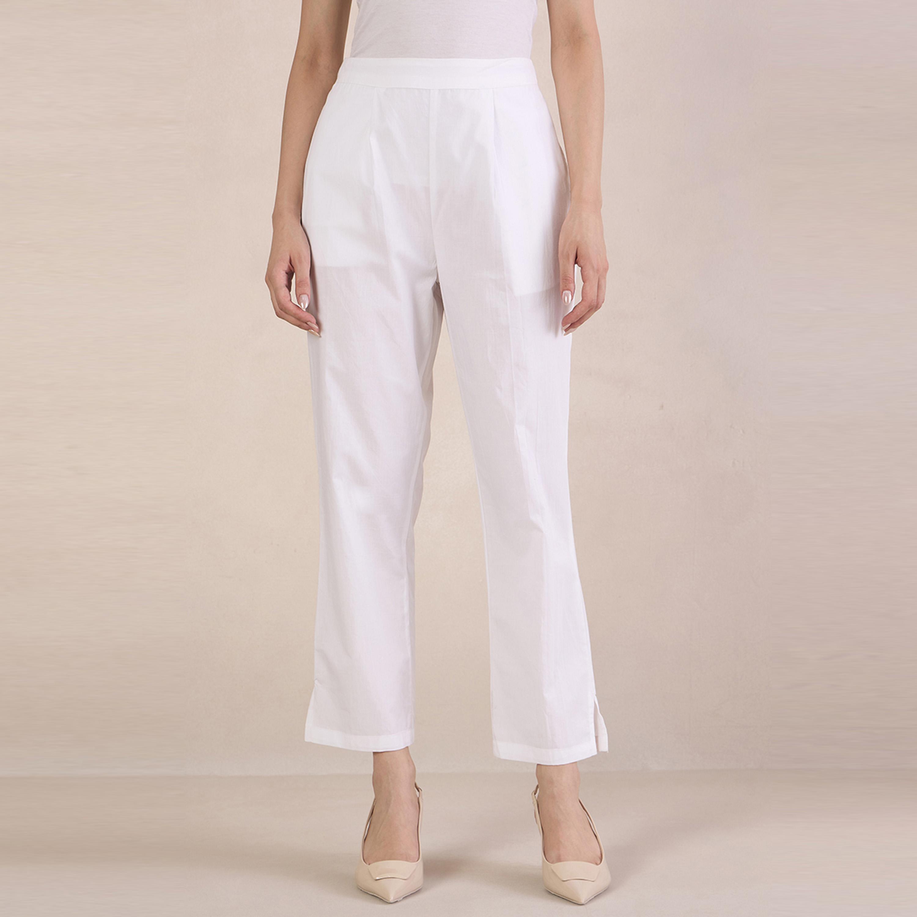 بنطال بوبلين قصير بجيب جانبي فِميلا × ستايلي-women-clothing-bottoms-trousers-image-1