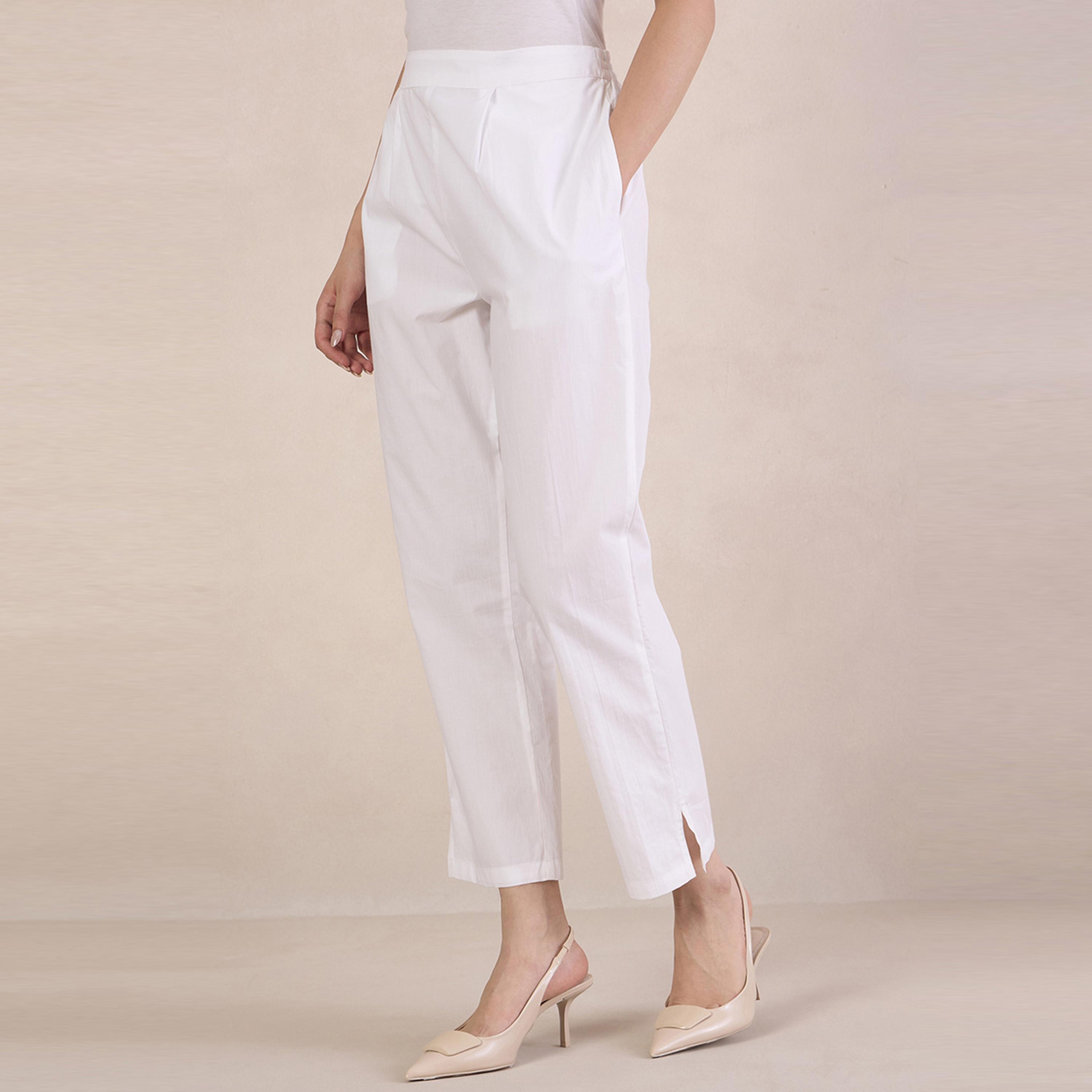 بنطال بوبلين قصير بجيب جانبي فِميلا × ستايلي-women-clothing-bottoms-trousers-image-2
