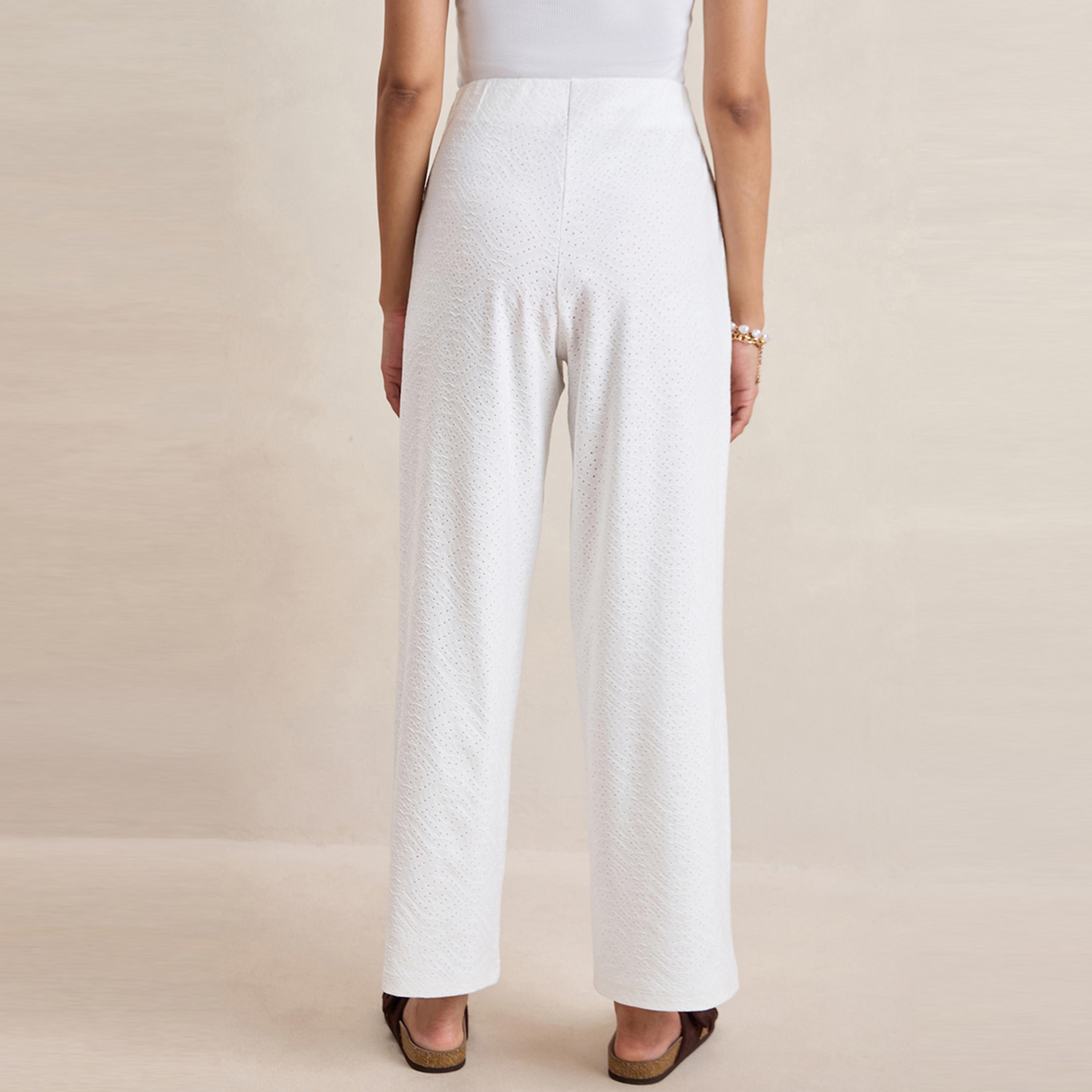 Femmella X Styli  Knitted Schiffli Straight Leg Pants-women-clothing-bottoms-trousers-image-5