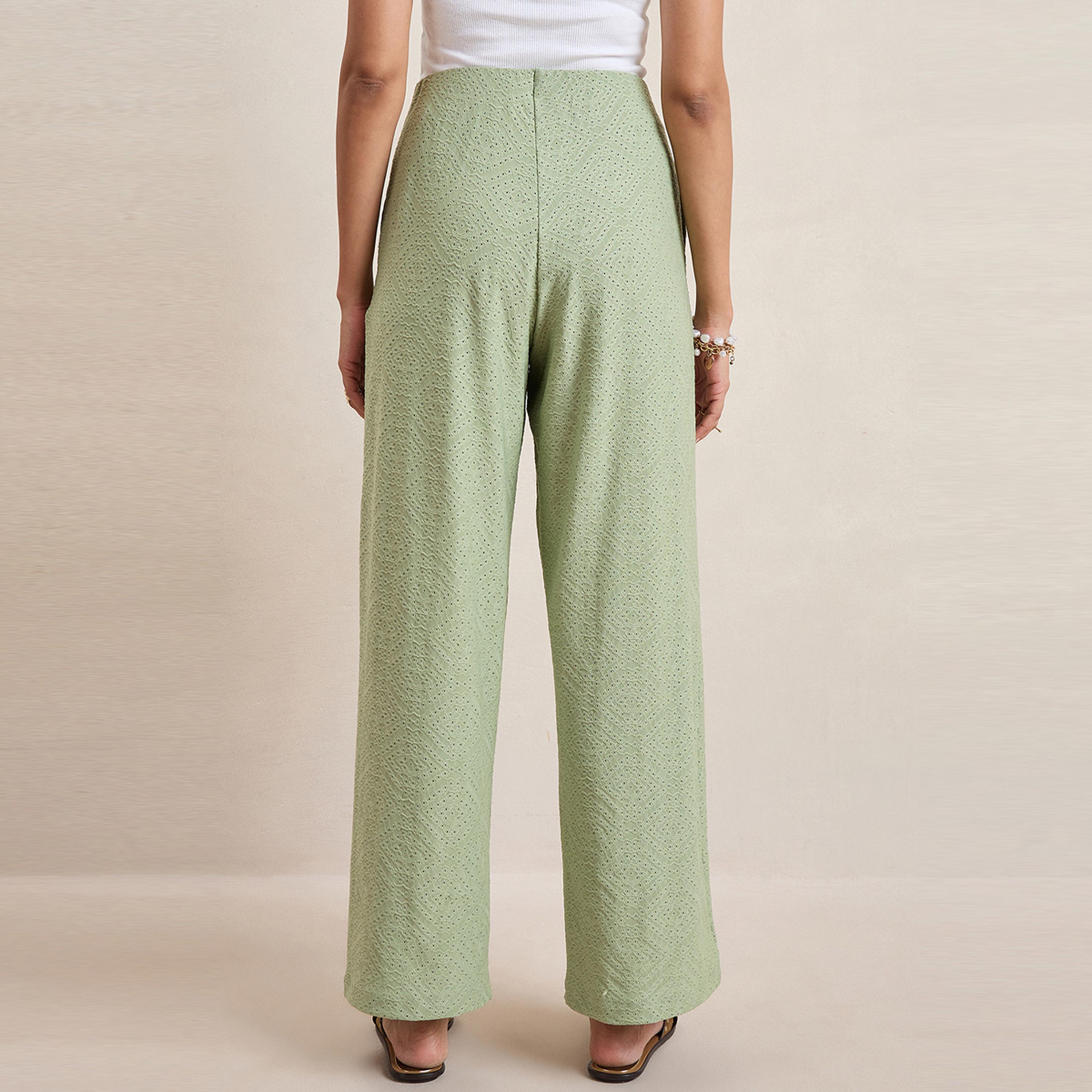 بنطال شيفلي محبوك بأرجل مستقيمة فِميلا × ستايلي-women-clothing-bottoms-trousers-image-4