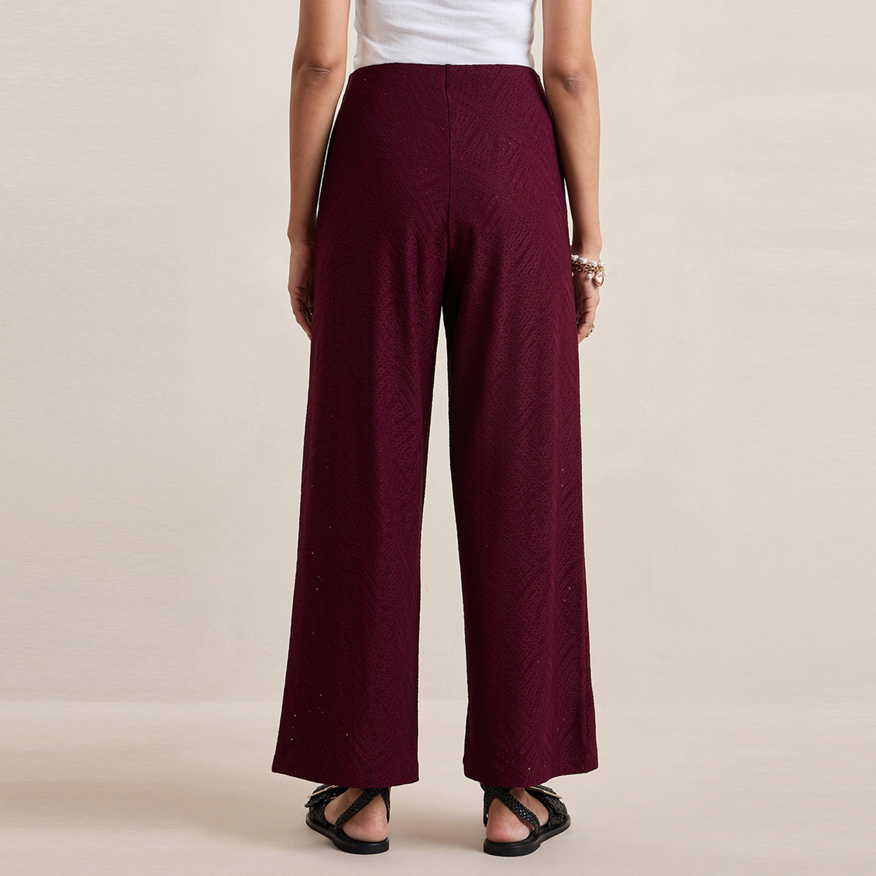 بنطال شيفلي محبوك بأرجل مستقيمة فِميلا × ستايلي-women-clothing-bottoms-trousers-image-5