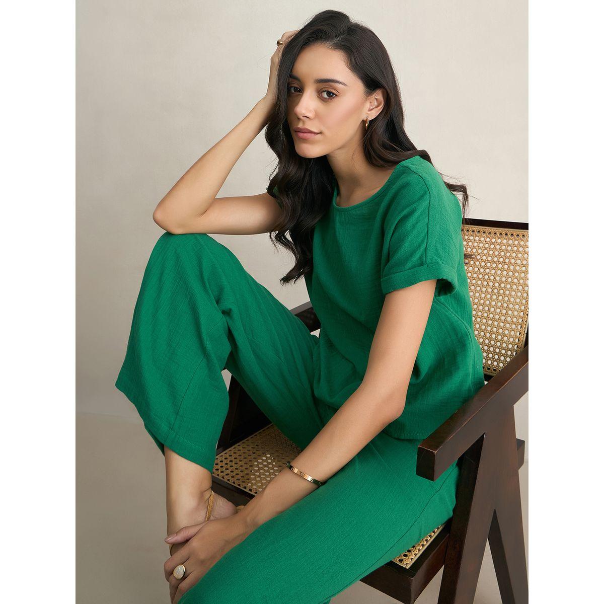 Femmella X Styli  Solid Crinkled Turn-Up Sleeve Top-women-clothing-shirtsandblouses-blouses-image-7