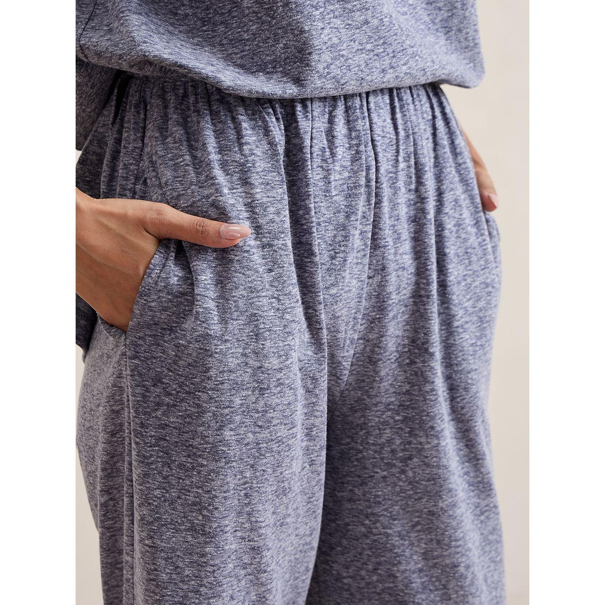طقم منسق من بنطال مع بلوزة ميلانج بشق جانبي فِميلا × ستايلي-women-clothing-coordsets-image-7