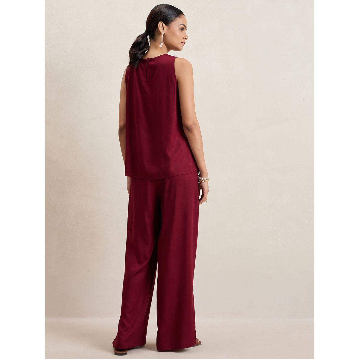 Femmella X Styli  Solid Round Neck Top & Pants Co-Ords-women-clothing-coordsets-image-5