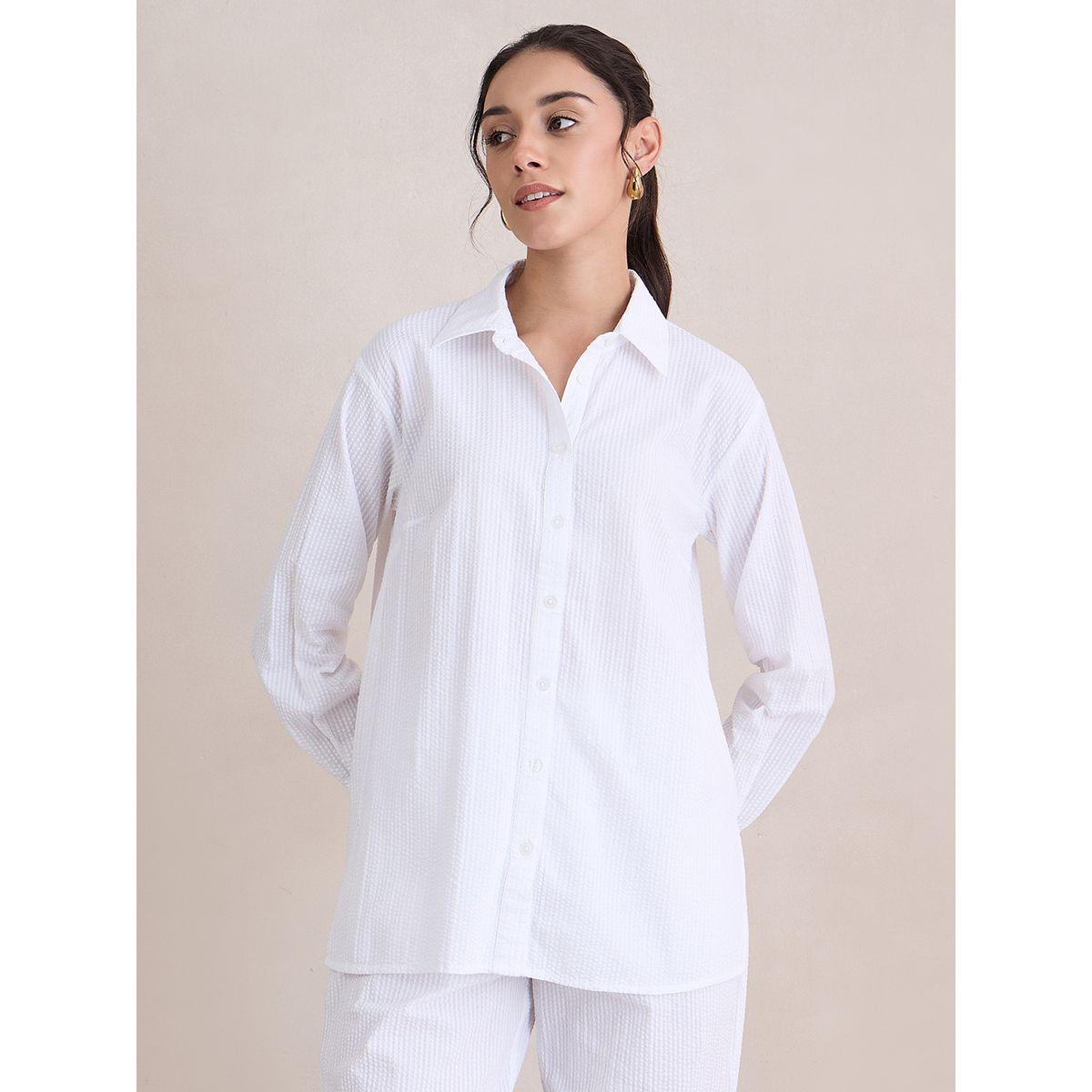 طقم منسق من بنطال وبلوزة بتفاصيل بارزة الملمس فِميلا × ستايلي-women-clothing-coordsets-image-2