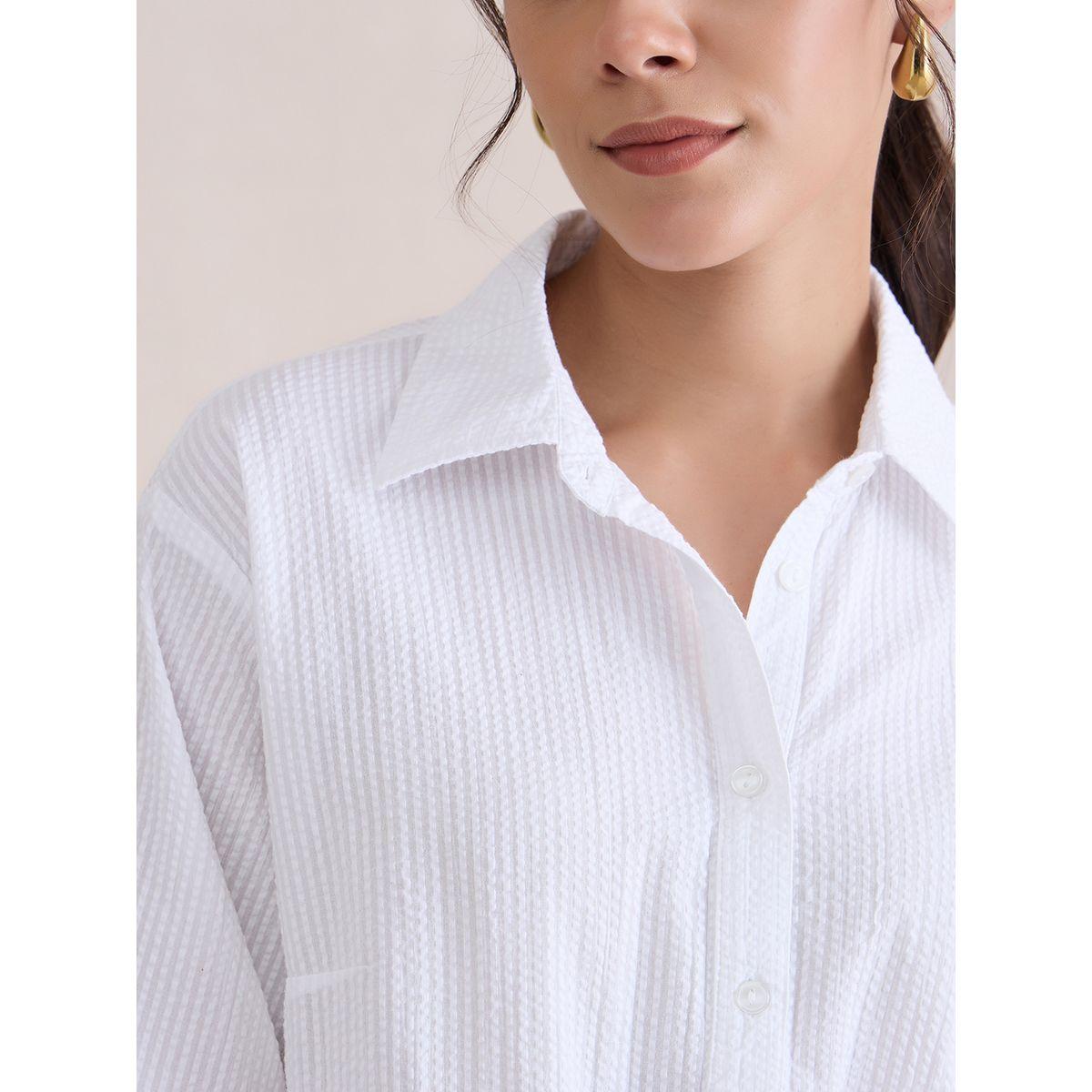 طقم منسق من بنطال وبلوزة بتفاصيل بارزة الملمس فِميلا × ستايلي-women-clothing-coordsets-image-5