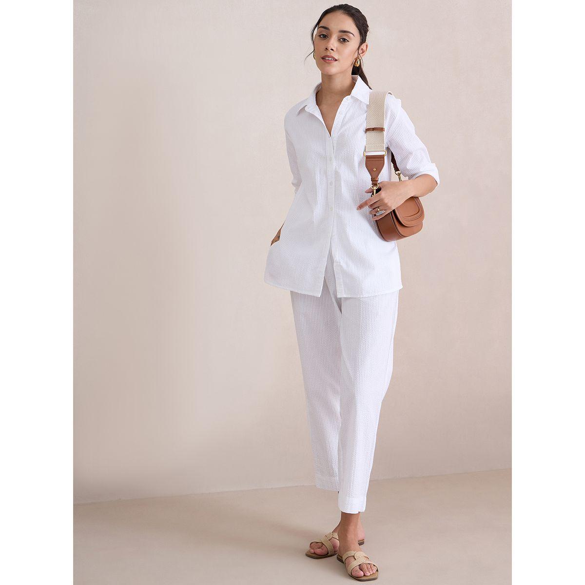 طقم منسق من بنطال وبلوزة بتفاصيل بارزة الملمس فِميلا × ستايلي-women-clothing-coordsets-image-6